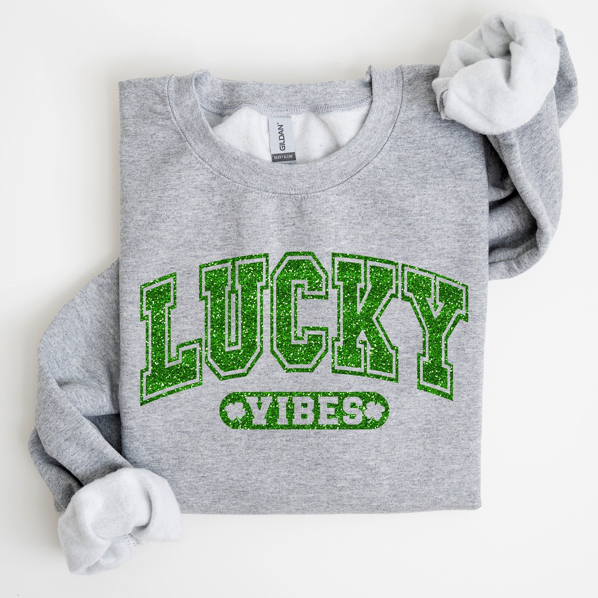 Lucky Vibes St Patrick's Day Retro Vintage Festive Irish Celebration Graphic Sweatshirt