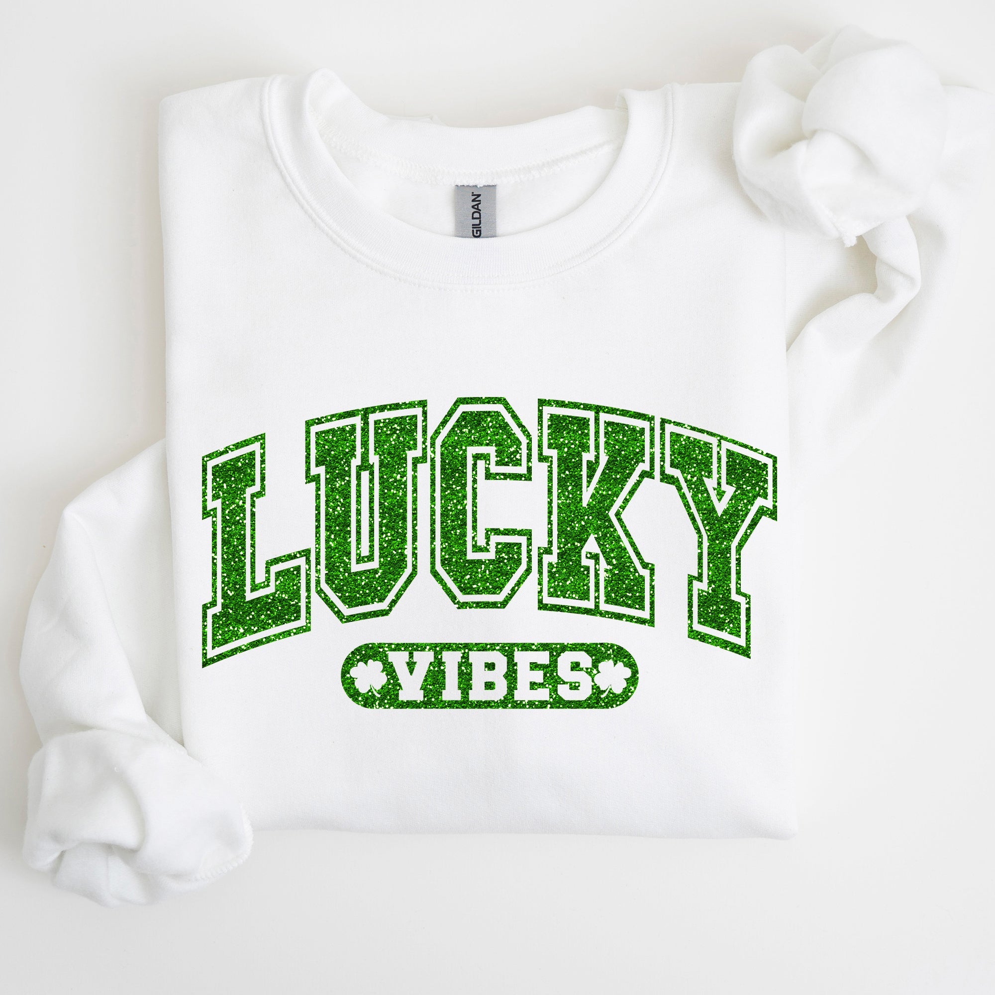 Lucky Vibes St Patrick's Day Retro Vintage Festive Irish Celebration Graphic Sweatshirt