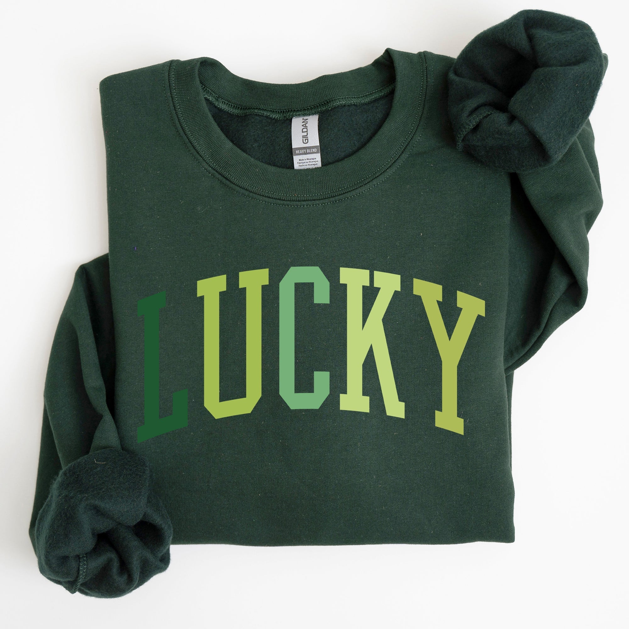 Lucky Collegiate St Patrick's Day Shamrock Celebration Graphic Print Edition Sweatshirt