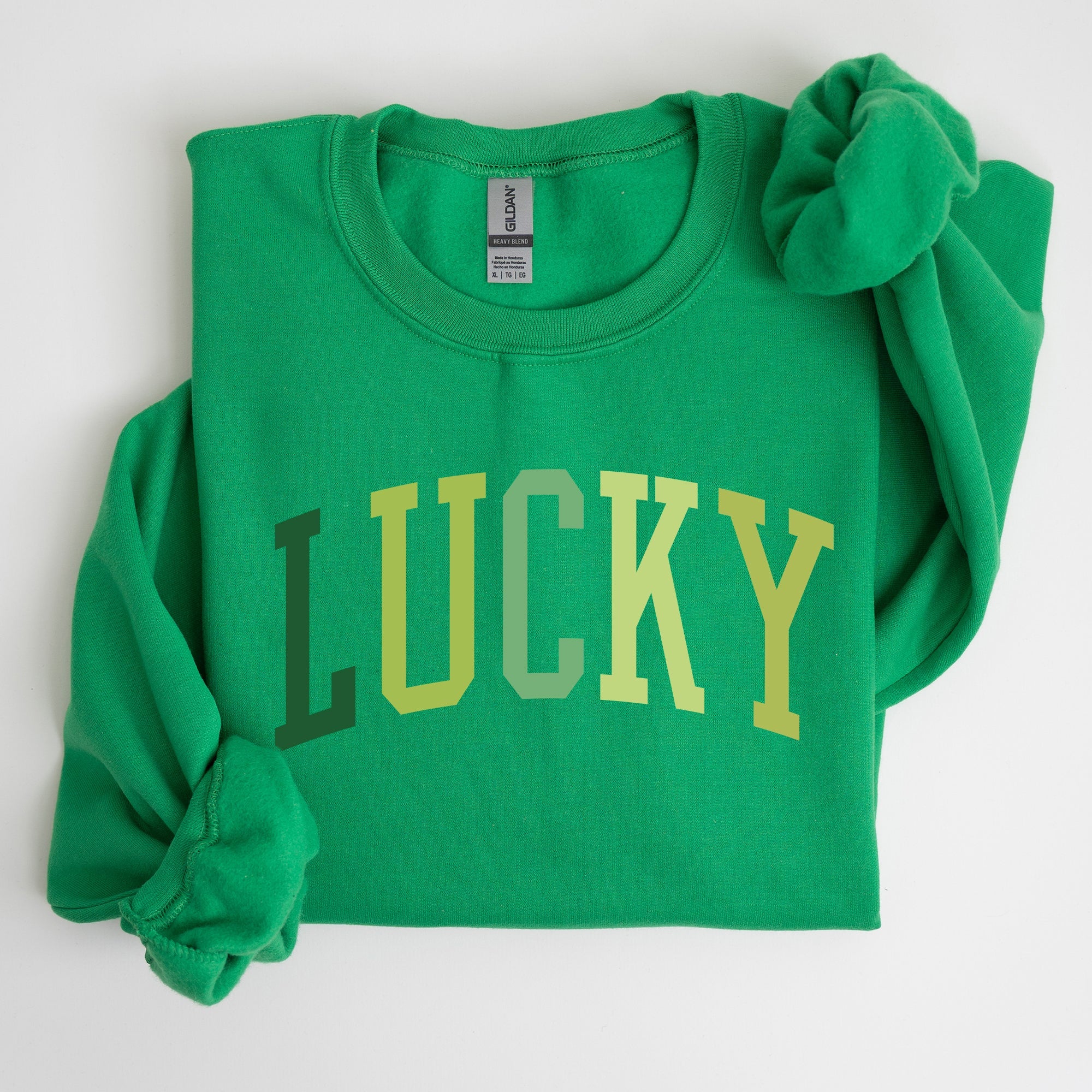 Lucky Collegiate St Patrick's Day Shamrock Celebration Graphic Print Edition Sweatshirt