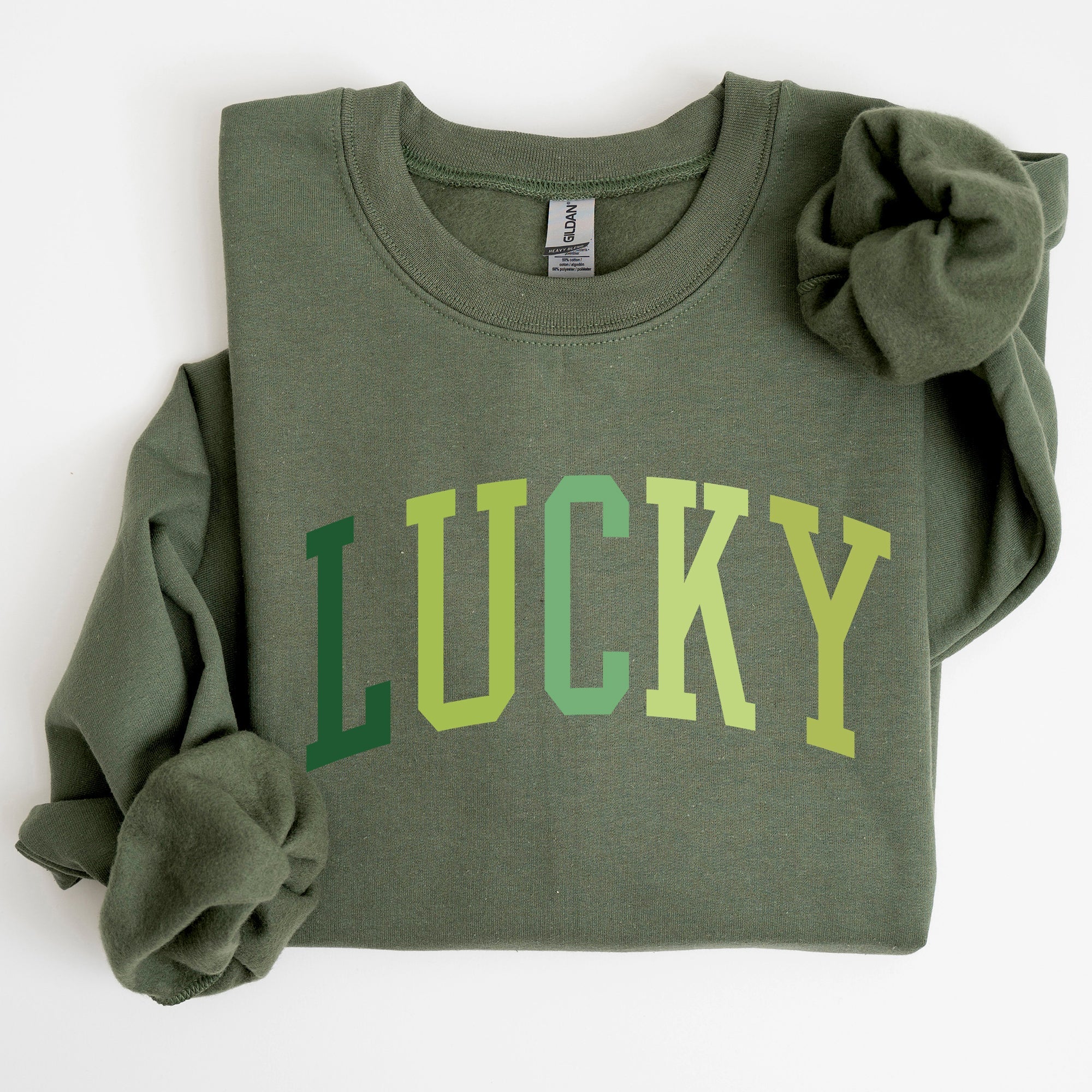 Lucky Collegiate St Patrick's Day Shamrock Celebration Graphic Print Edition Sweatshirt