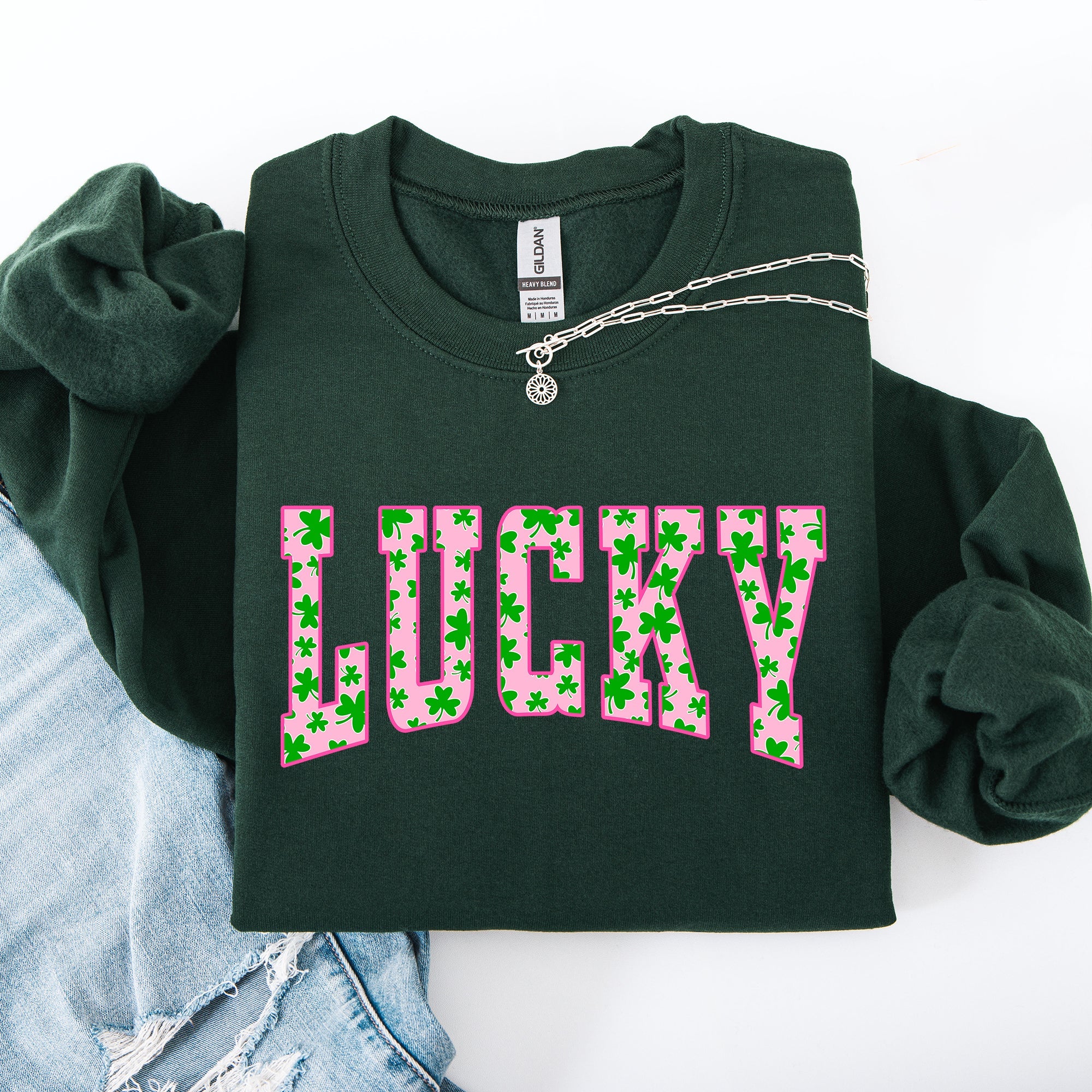 Lucky Leprechaun Shamrock Clover Vintage Collegiate St Patrick's Day Edition Sweatshirt