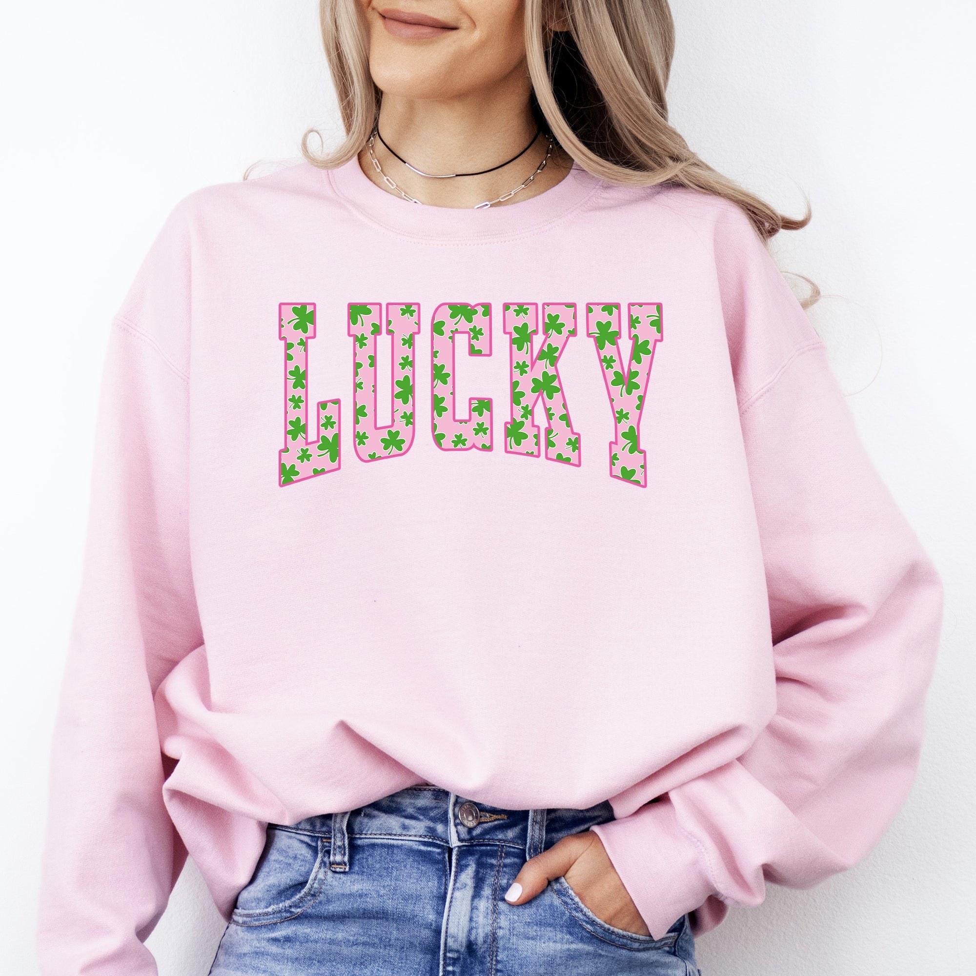 Lucky Leprechaun Shamrock Clover Vintage Collegiate St Patrick's Day Edition Sweatshirt