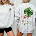 Lucky Coquette St Patrick's Day Shamrock Clover Leprechaun Celebration Sweatshirt