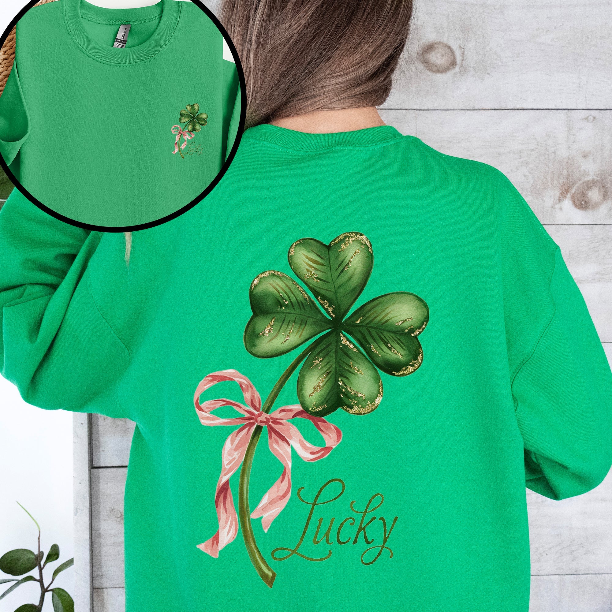 Lucky Coquette St Patrick's Day Shamrock Clover Leprechaun Celebration Sweatshirt