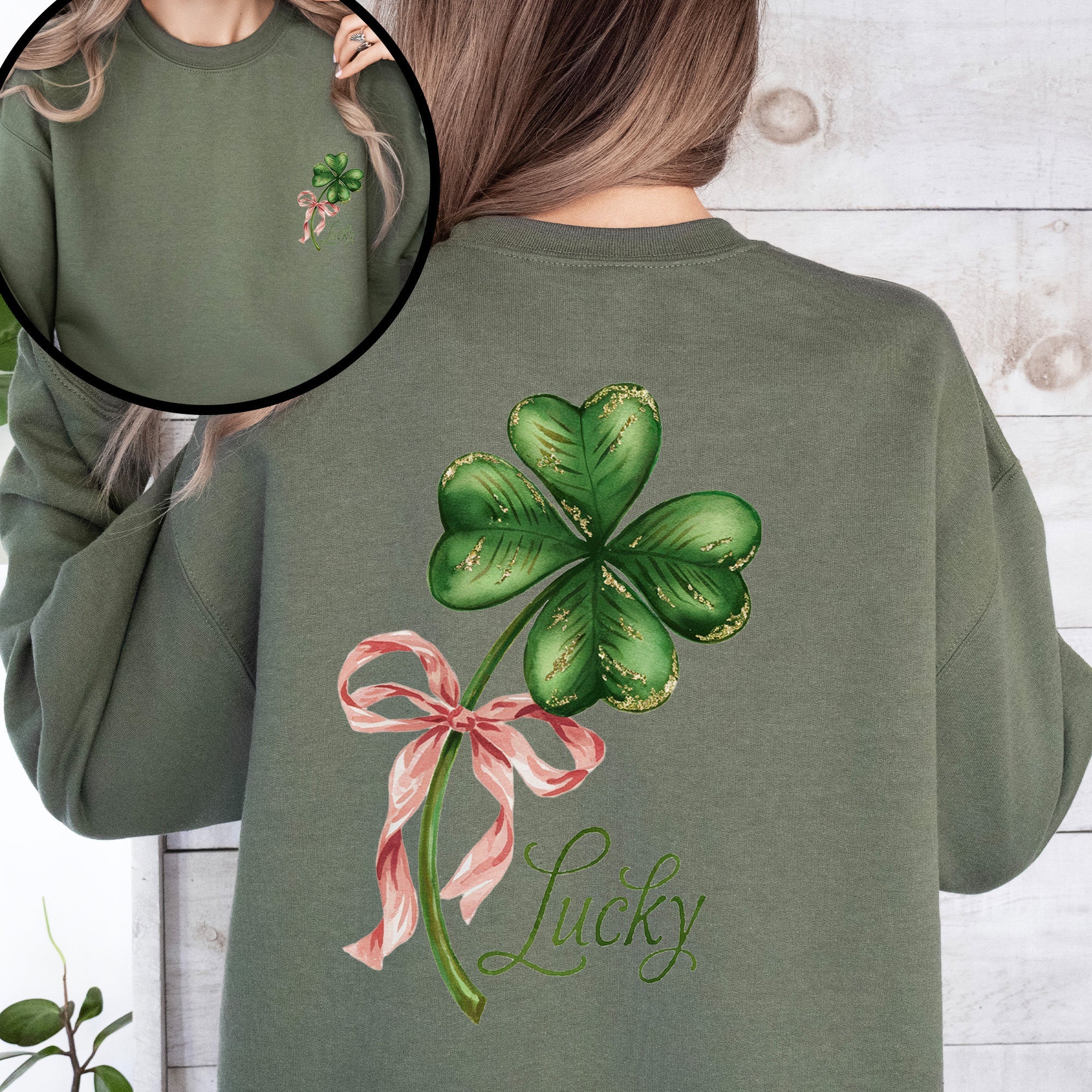 Lucky Coquette St Patrick's Day Shamrock Clover Leprechaun Celebration Sweatshirt