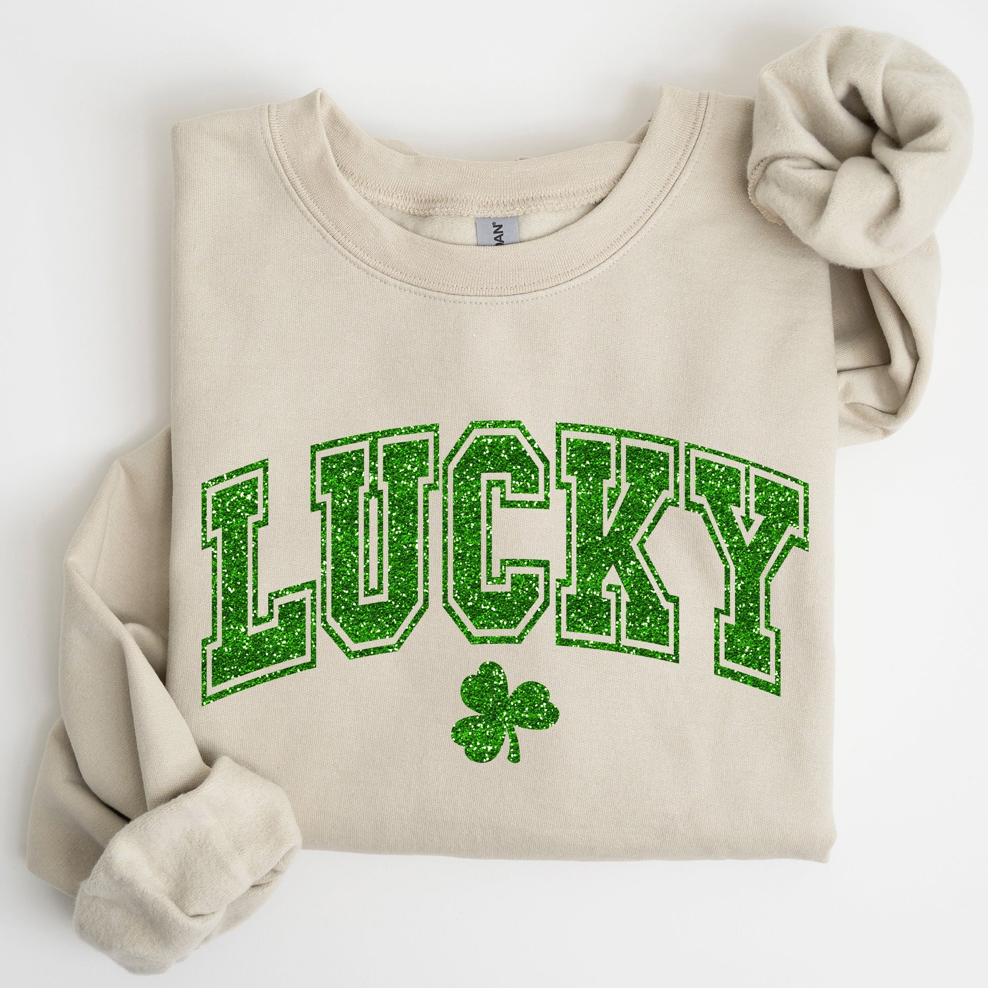 Lucky Glitter Shamrock St Patrick's Day Festive Glitter Pattern Cozy Limited Edition Sweatshirt