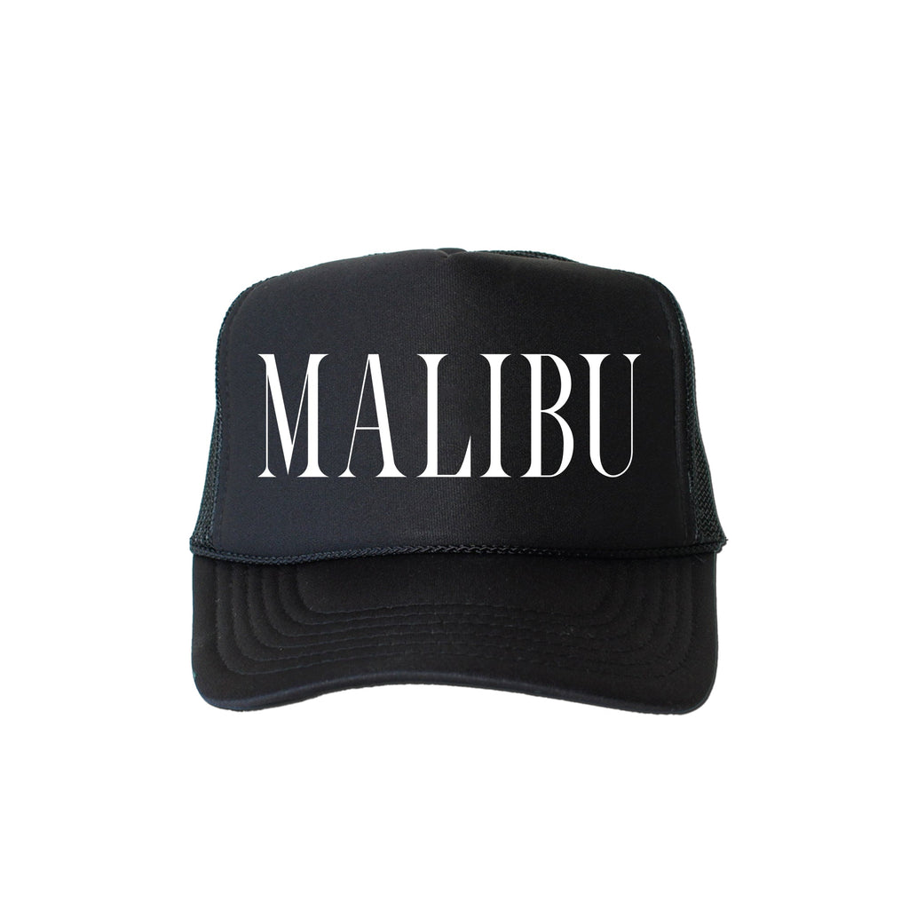 Malibu Sassy Funny Coastal Vibes Beachside Humor Sunshine Lovers Daydreamers Trucker Hat