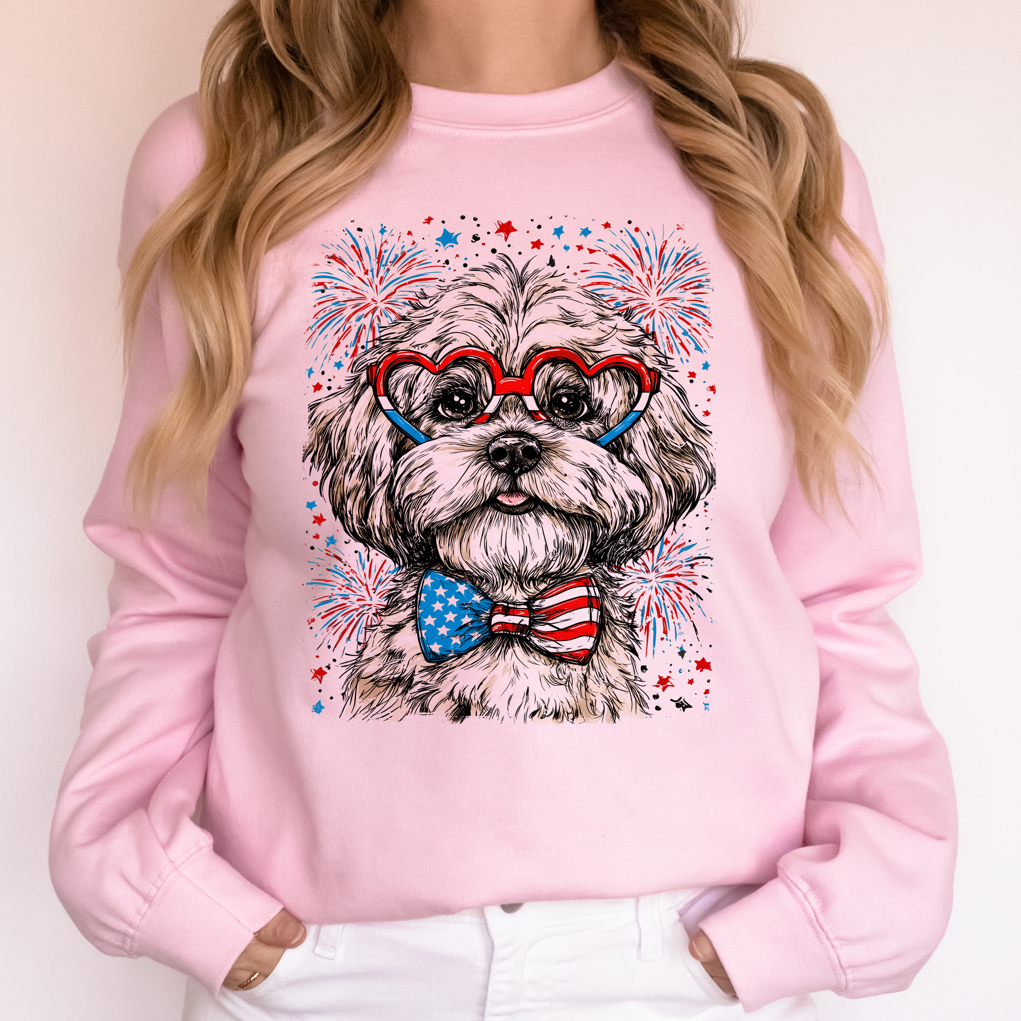 Maltese Patriotic Dog USA 4th Of July Celebration Pet Lover Pride Cozy Warm Classic Sweatshirt