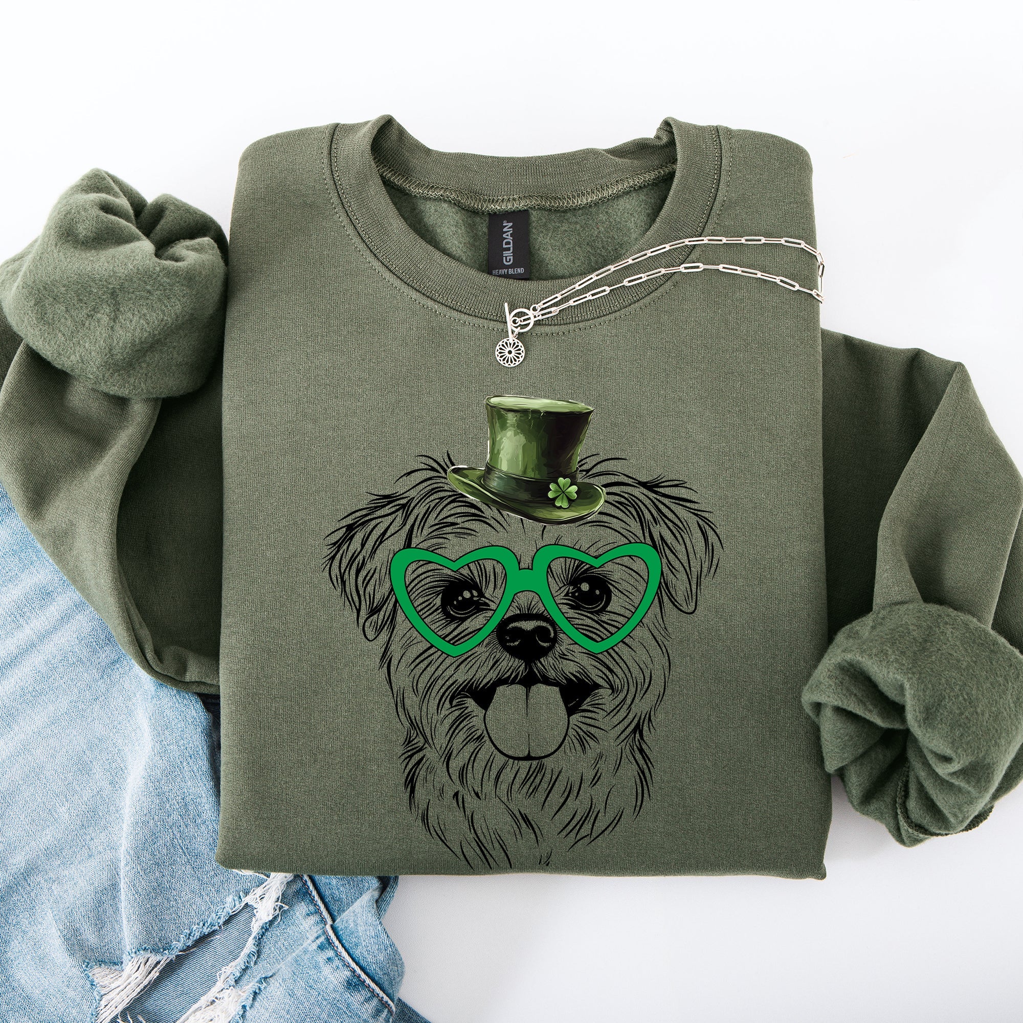 Maltese Adorable Dog St Patrick's Day Lucky Irish Celebration Design For Dog Lovers Sweatshirt