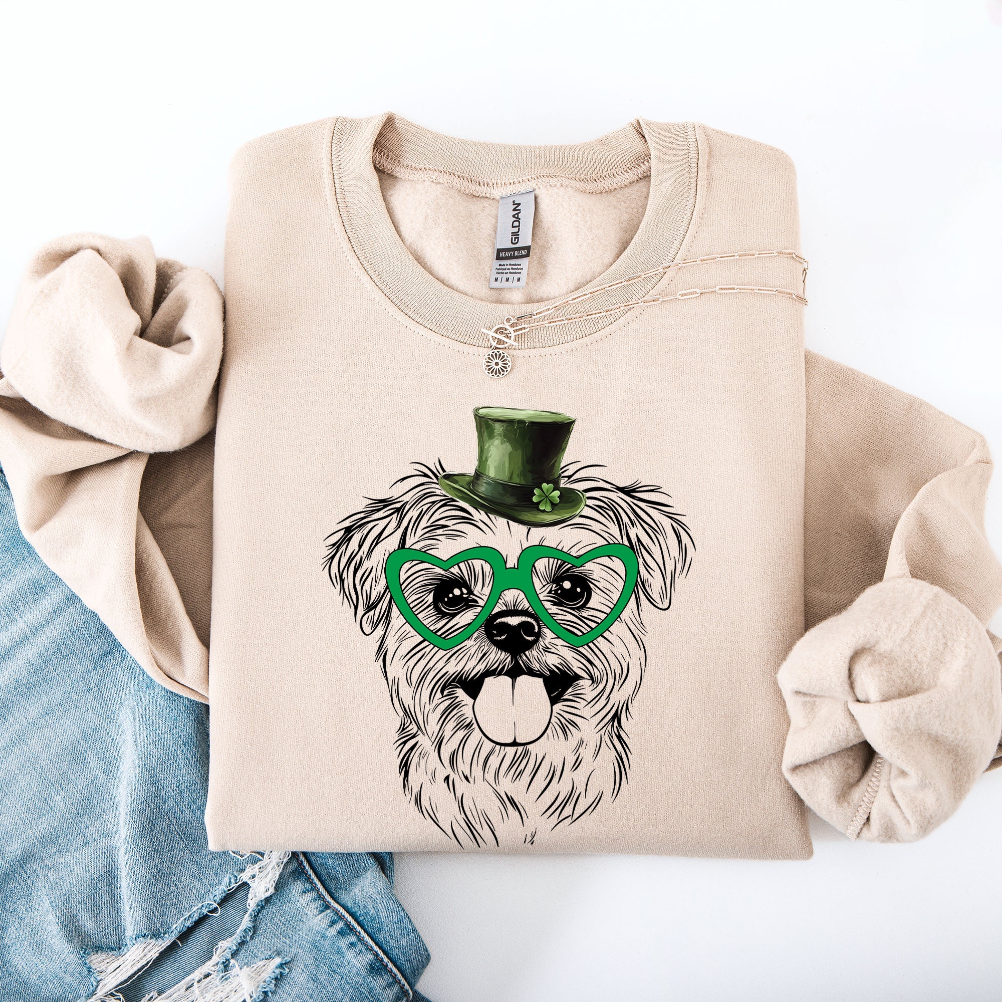 Maltese Adorable Dog St Patrick's Day Lucky Irish Celebration Design For Dog Lovers Sweatshirt