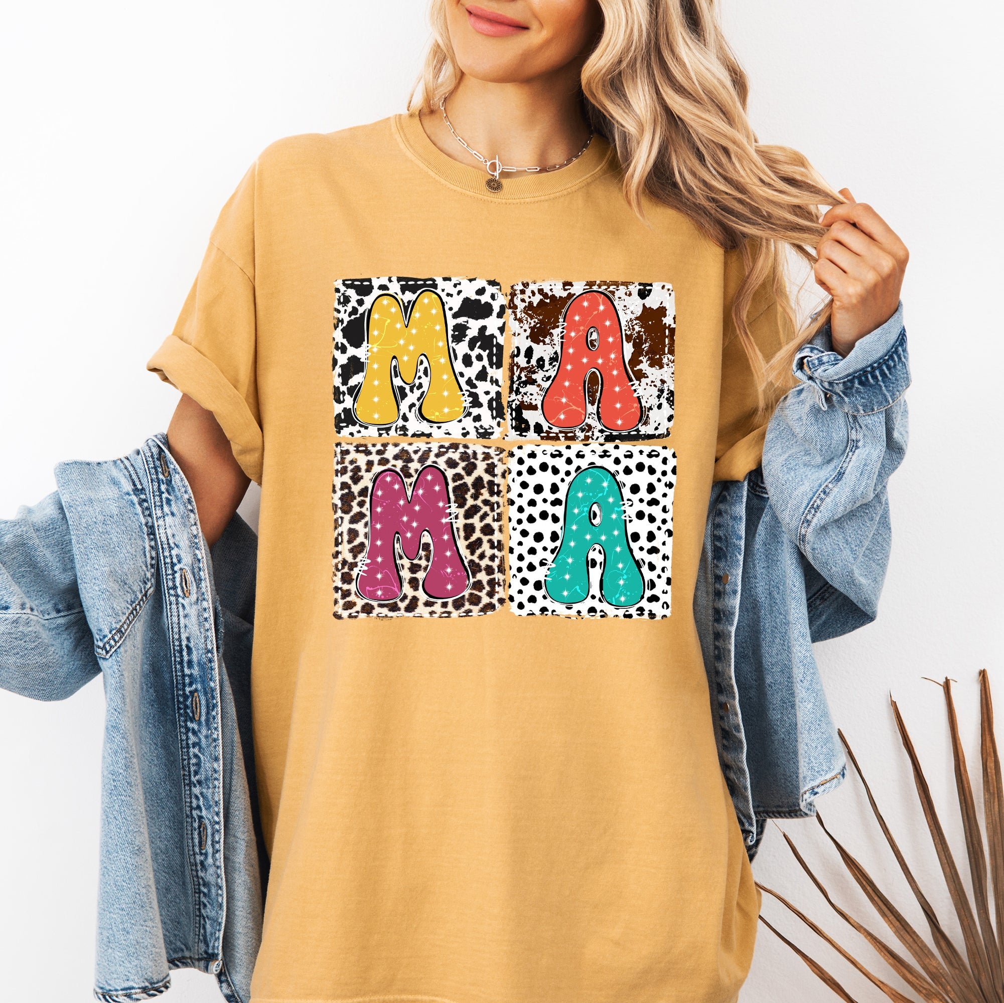 Mama Animal Print Leopard Cow Dalmatian Retro Vintage Mother's Day Comfort Colors Tee