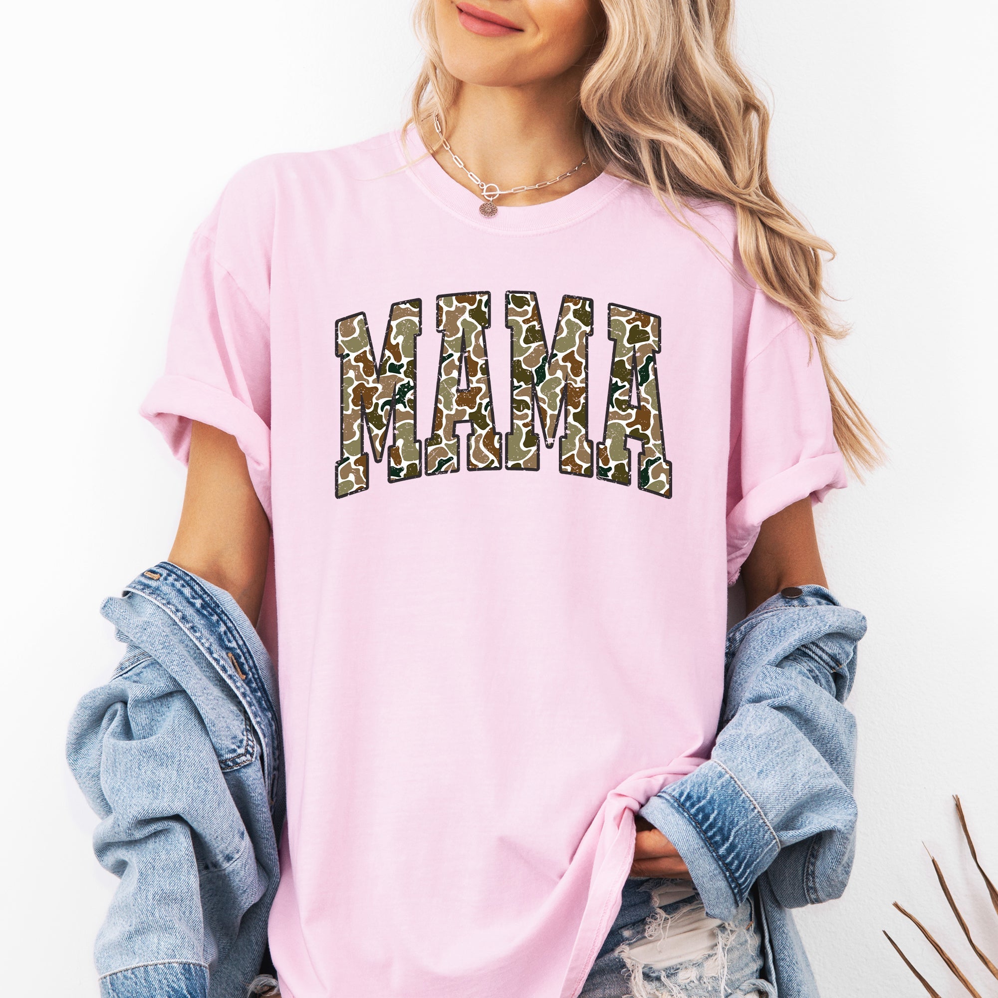Mama Camo Camouflage Hunting Retro Mother's Day Limited Edition Comfort Colors Tee