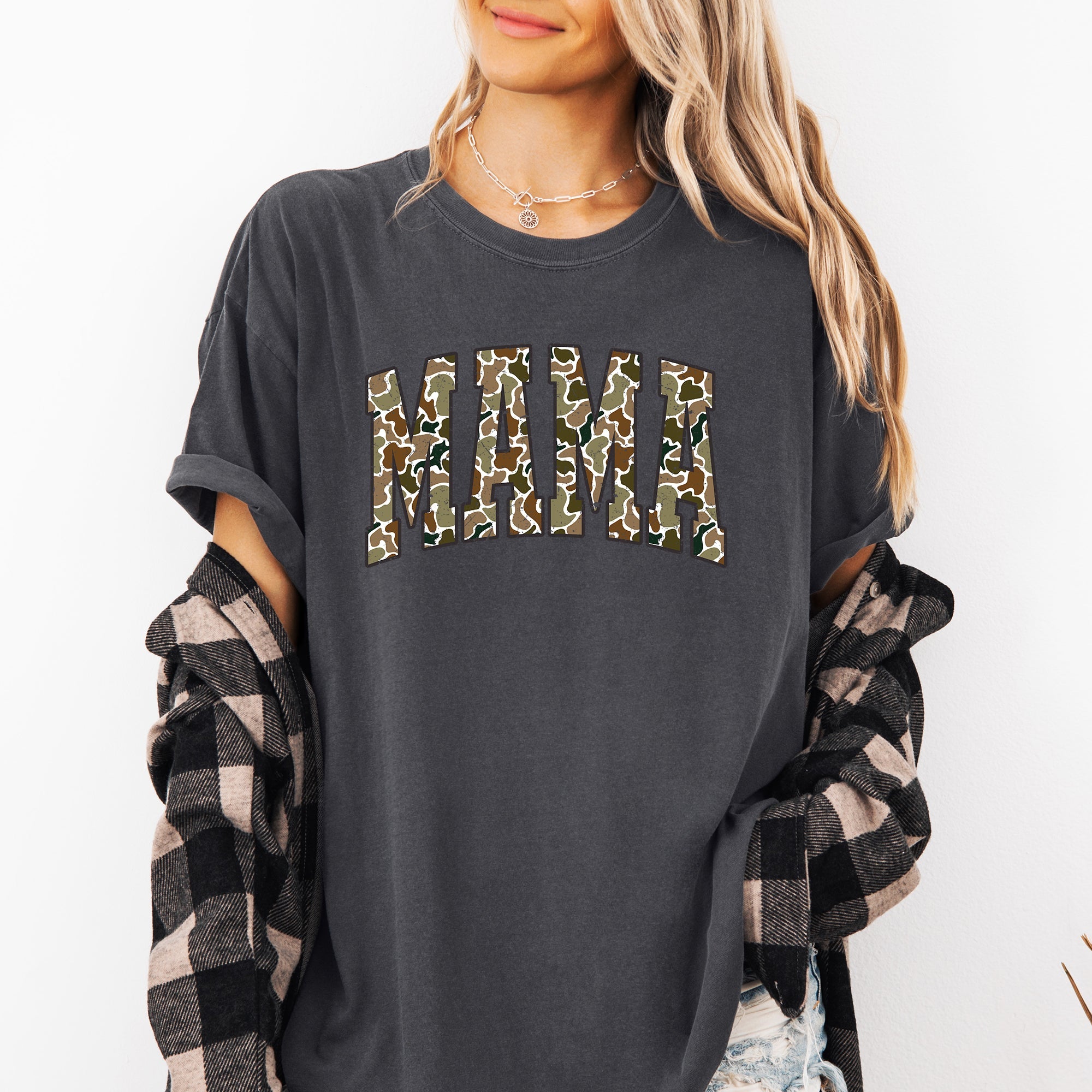 Mama Camo Camouflage Hunting Retro Mother's Day Limited Edition Comfort Colors Tee