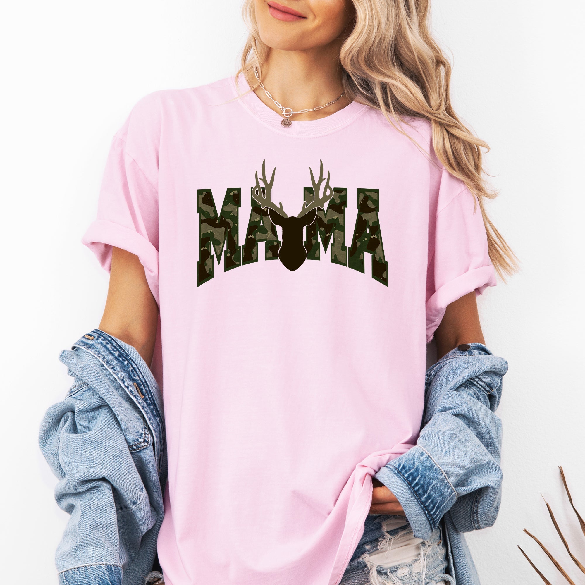 Mama Camo Deer Hunting Retro Mother's Day Outdoorsman Theme Vintage Comfort Colors Tee