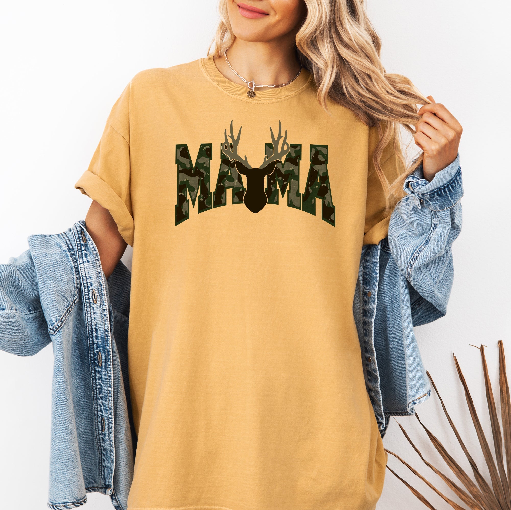 Mama Camo Deer Hunting Retro Mother's Day Outdoorsman Theme Vintage Comfort Colors Tee
