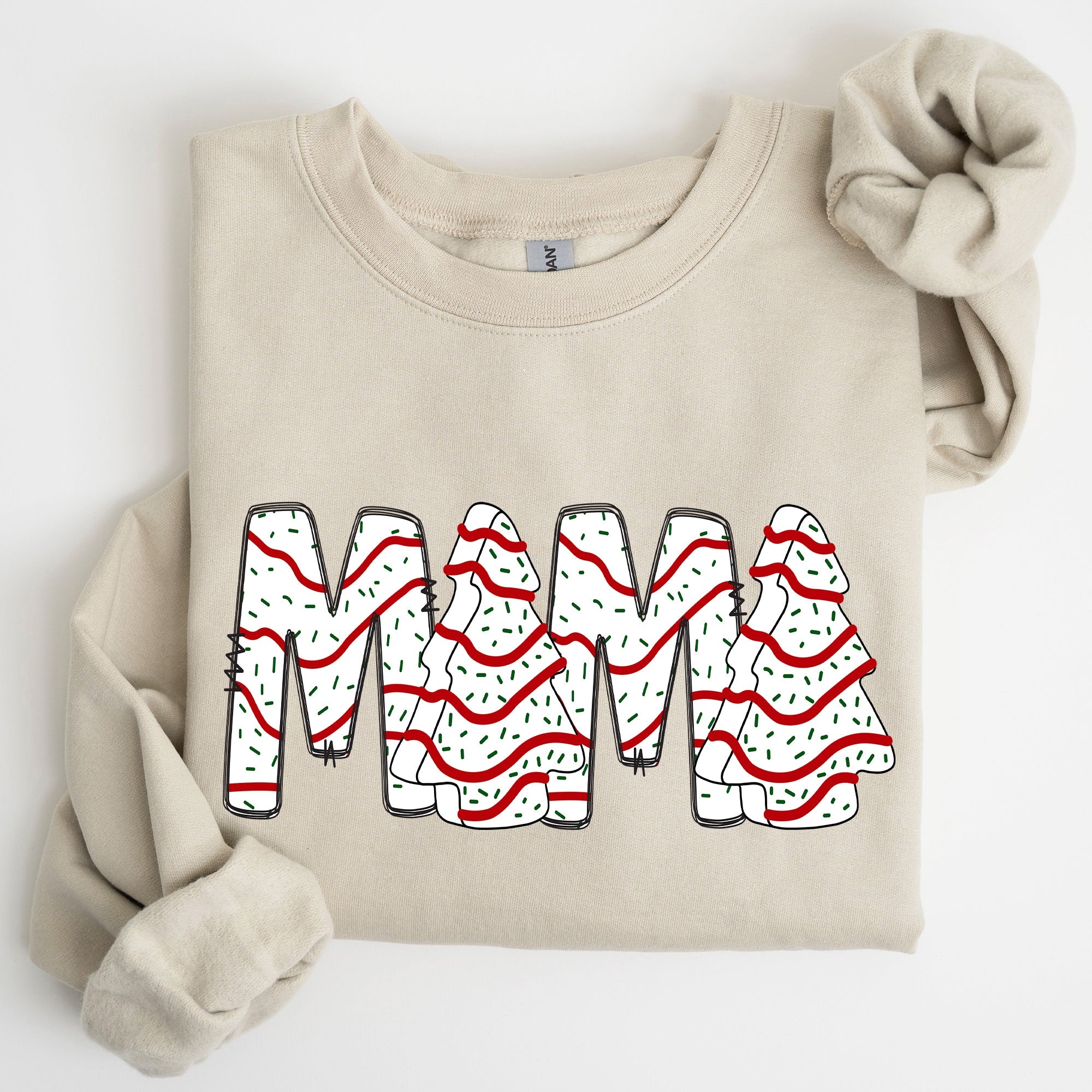 Mama Christmas Cake Santa Winter Snow Varsity Retro Vintage Limited Edition Sweatshirt