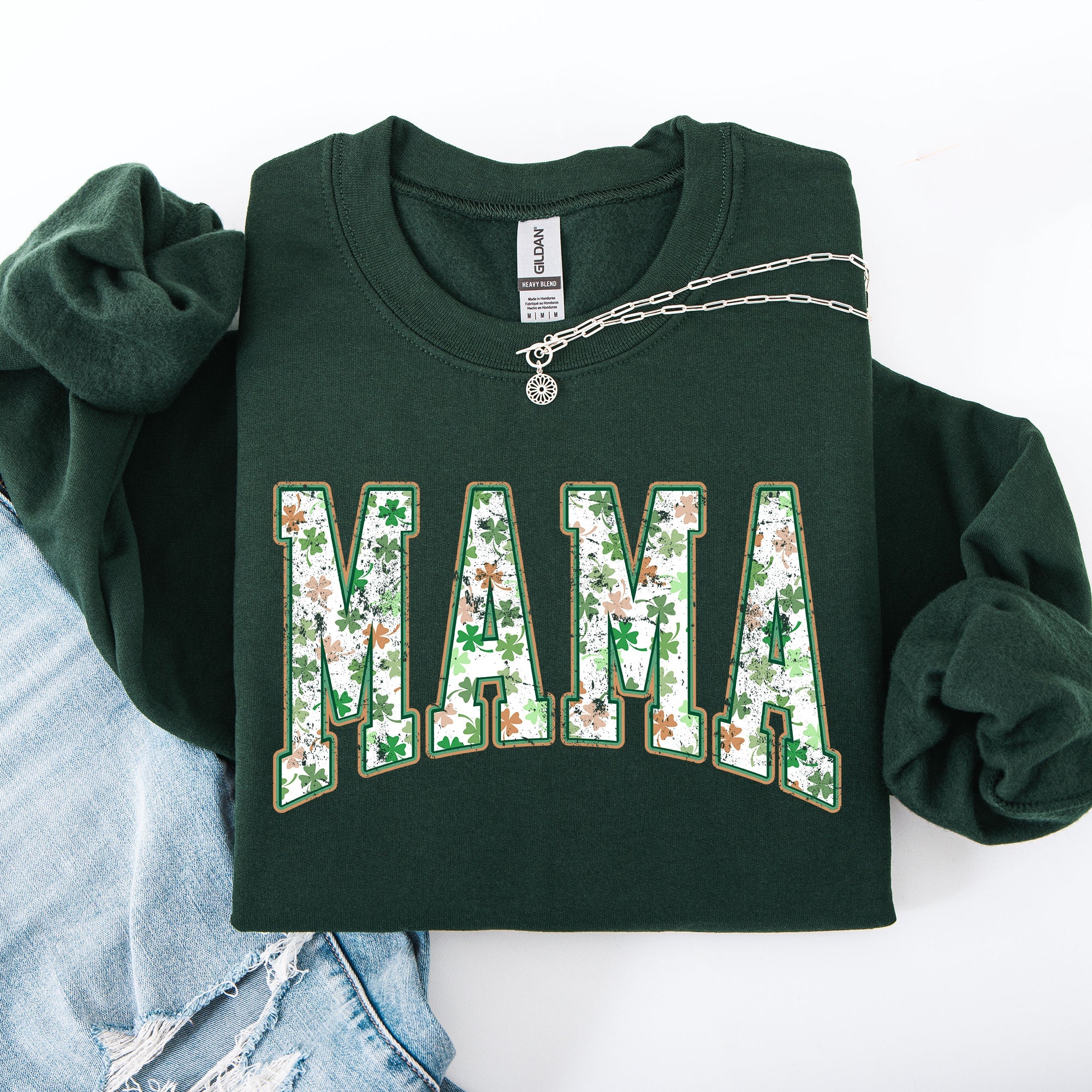 Mama Colorful Shamrocks St Patrick's Day Leprechaun Clover Lucky Celebration Sweatshirt
