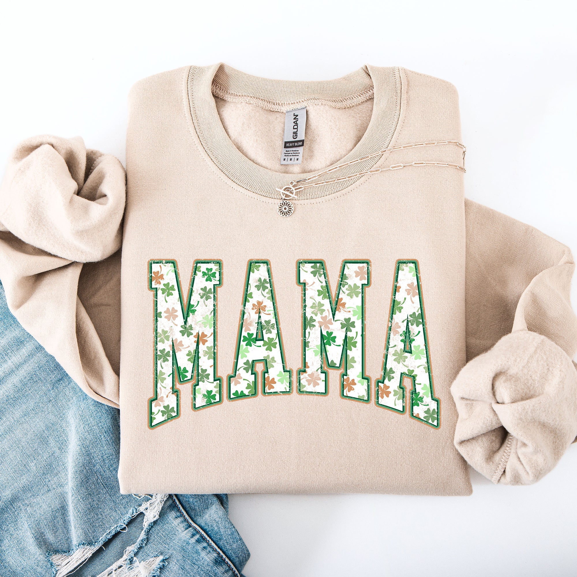 Mama Colorful Shamrocks St Patrick's Day Leprechaun Clover Lucky Celebration Sweatshirt