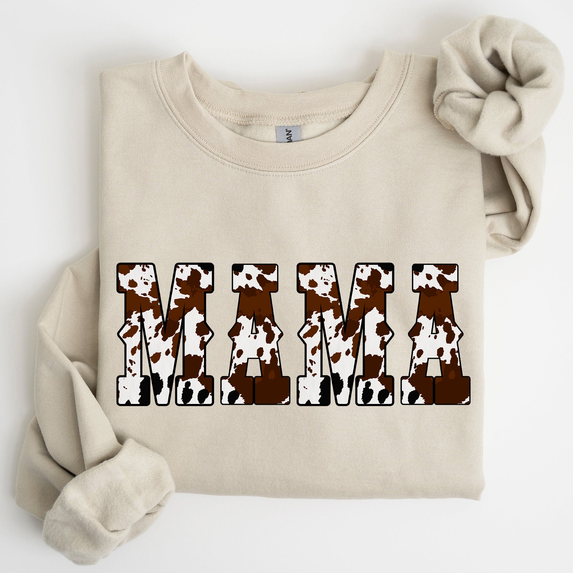 Mama Cow Print Western Country Varsity Retro Vintage Heritage Classic Sweatshirt