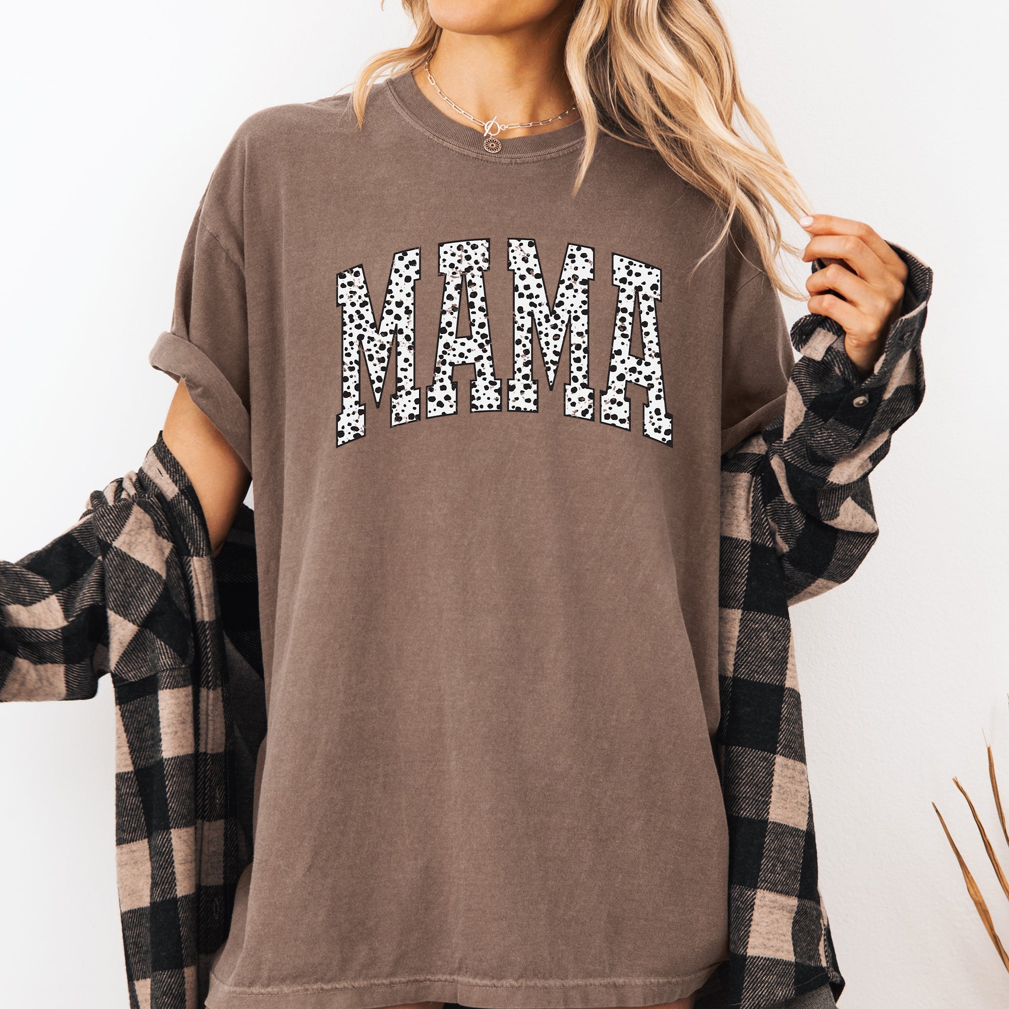 Mama Dalmatian Print Varsity Retro Vintage Style Limited Edition Comfort Colors Tee