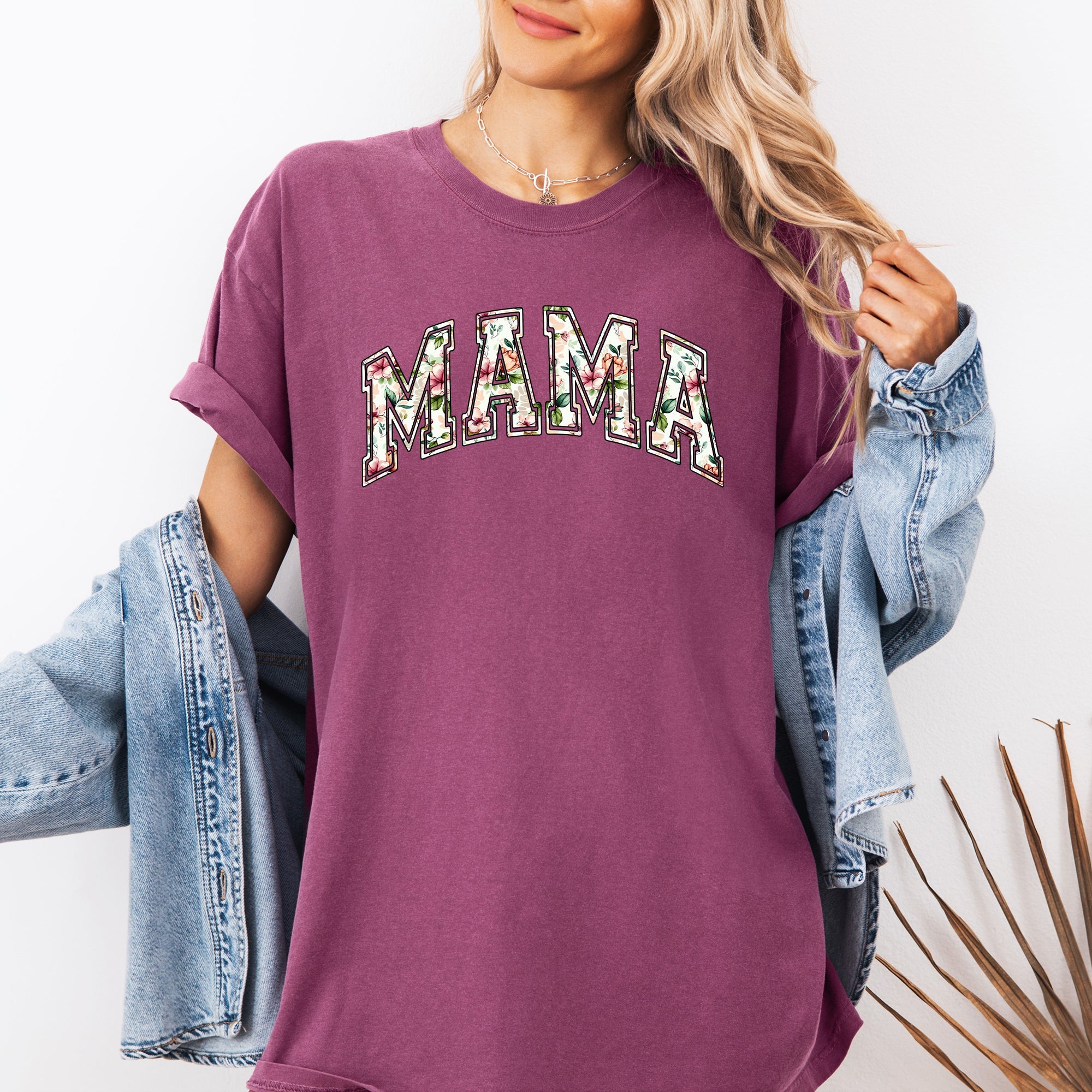 Mama Floral Chinoiserie Coquette Varsity Mother's Day Timeless Script Comfort Colors Tee