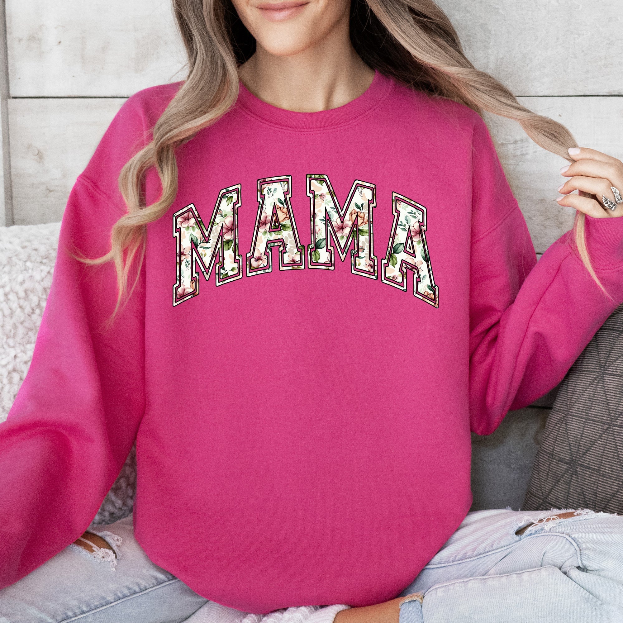 Mama Floral Chinoiserie Coquette Varsity Mother's Day Limited Edition Sweatshirt