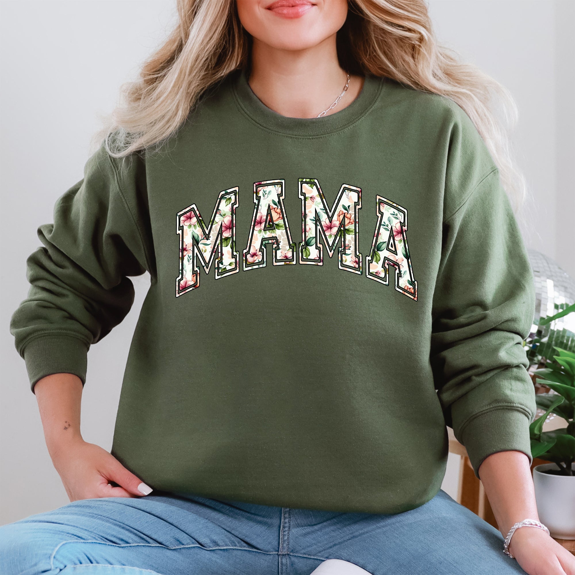 Mama Floral Chinoiserie Coquette Varsity Mother's Day Limited Edition Sweatshirt