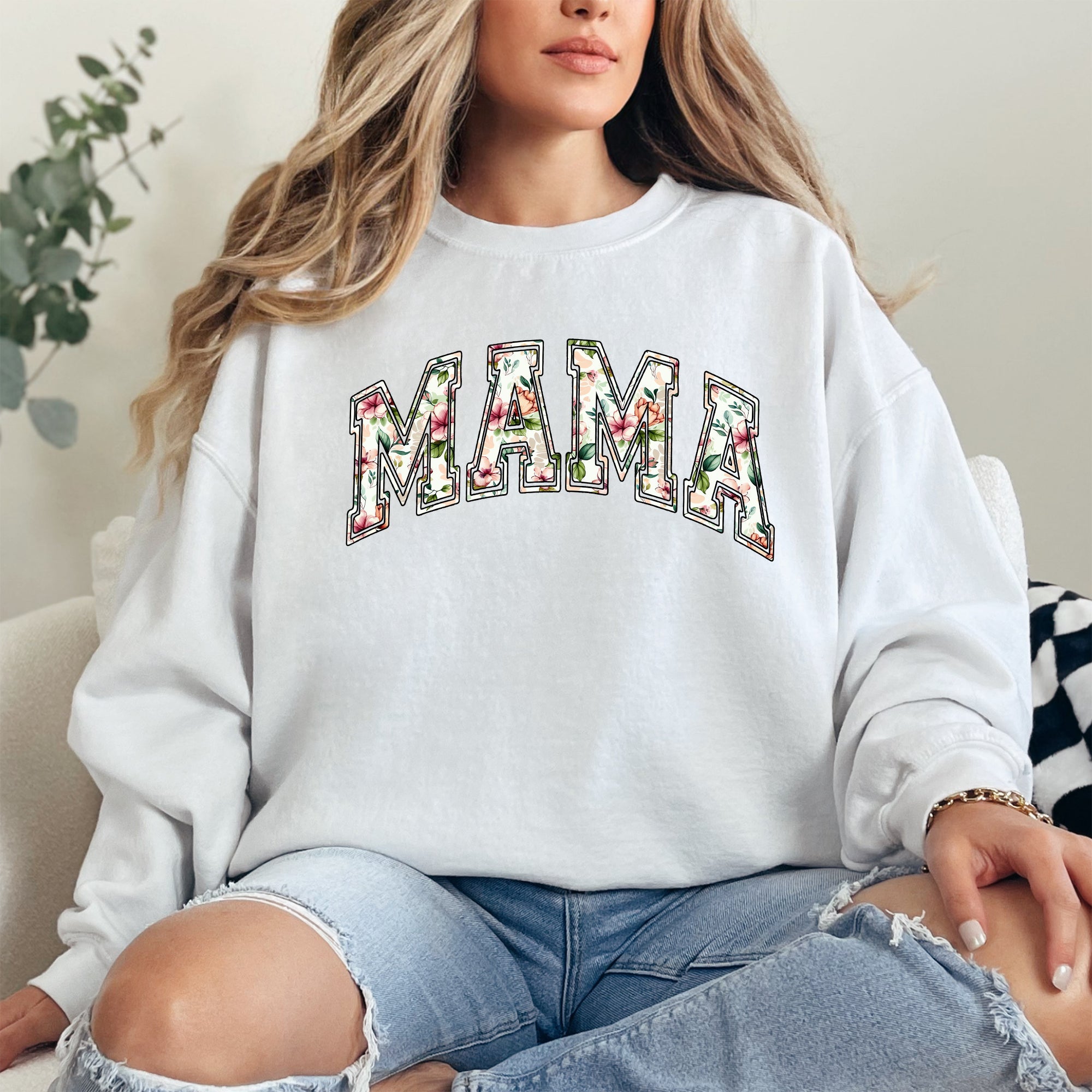 Mama Floral Chinoiserie Coquette Varsity Mother's Day Limited Edition Sweatshirt