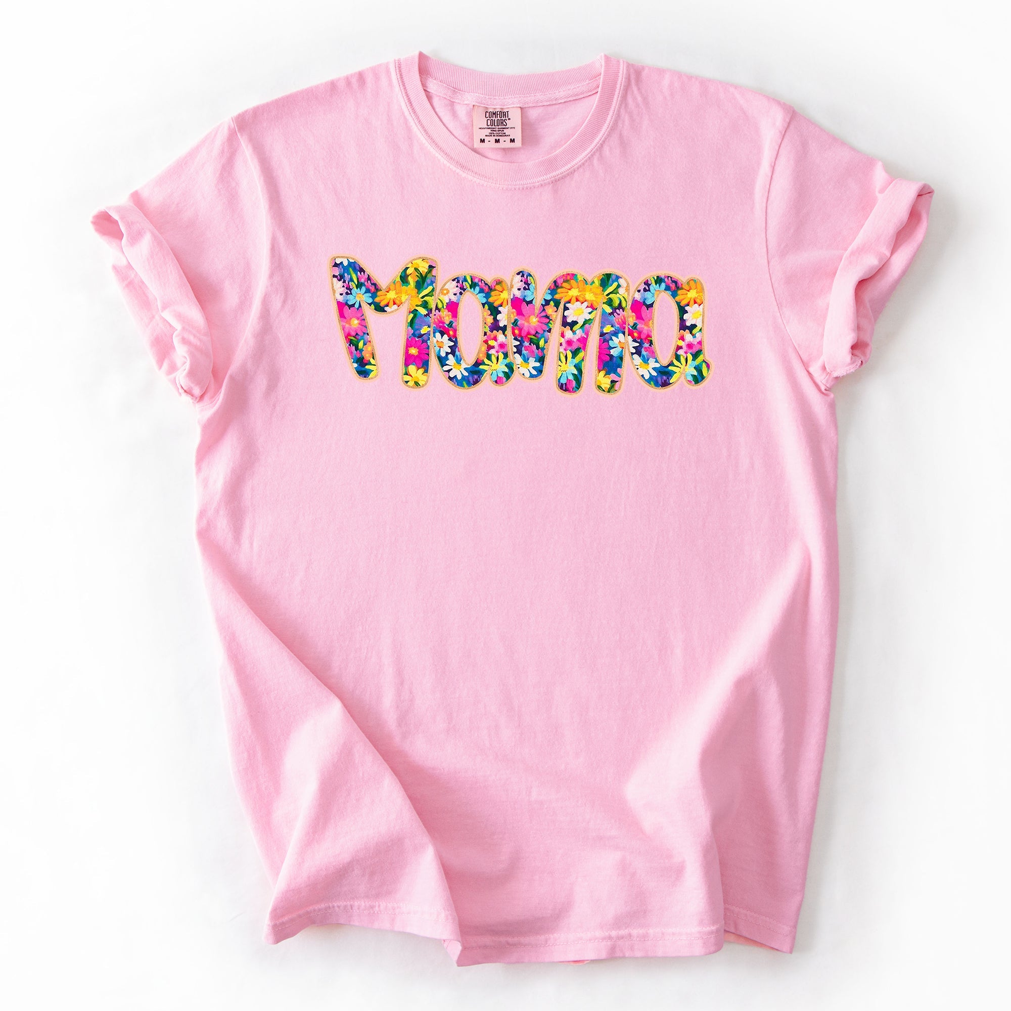 Mama Floral Pastel Garden Mother's Day Floral Print With Bright Blossoms And Spring Cheer Comfort Colors Tee