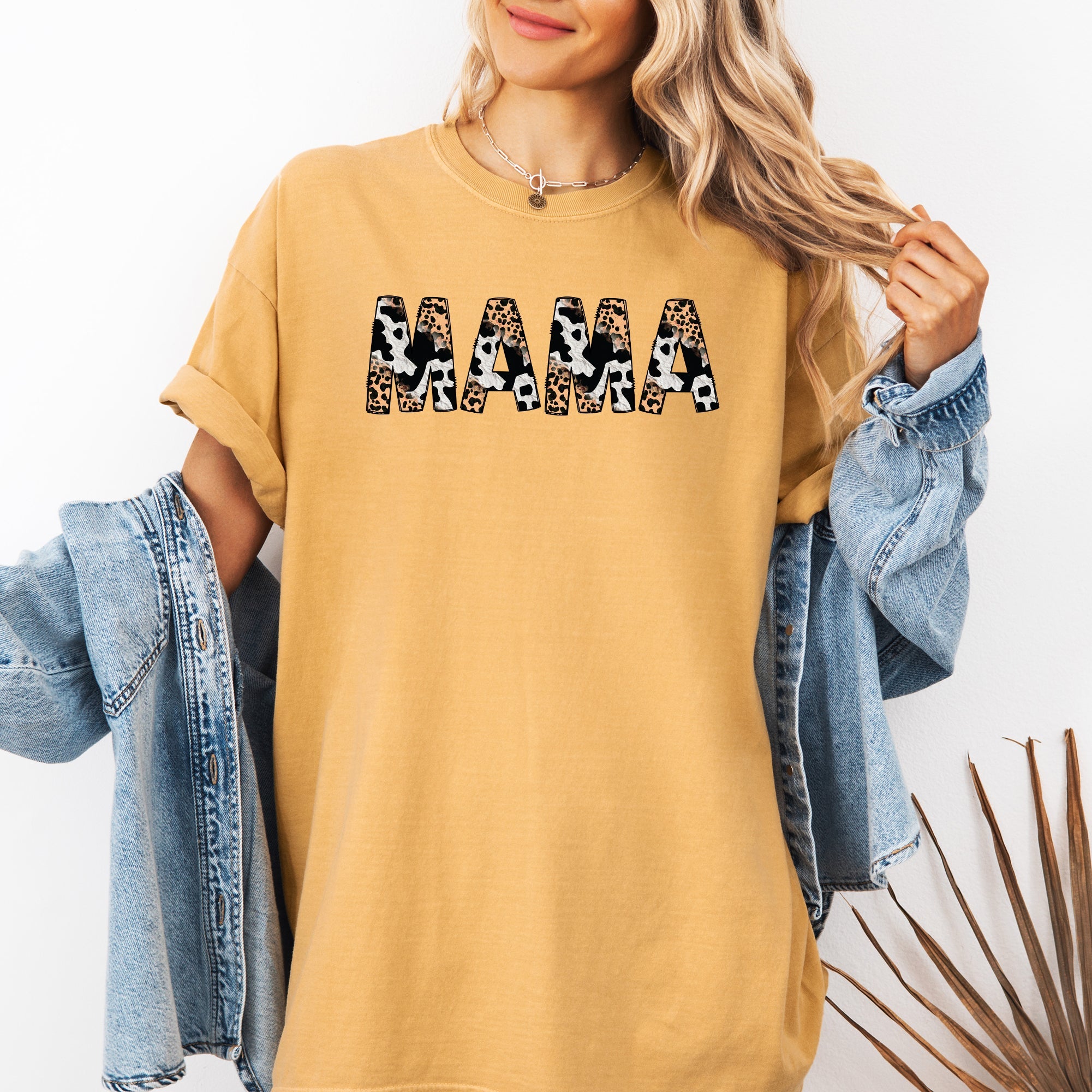 Mama Leopard Cow Print Classic Animal Mother's Day Limited Edition Collection Comfort Colors Tee