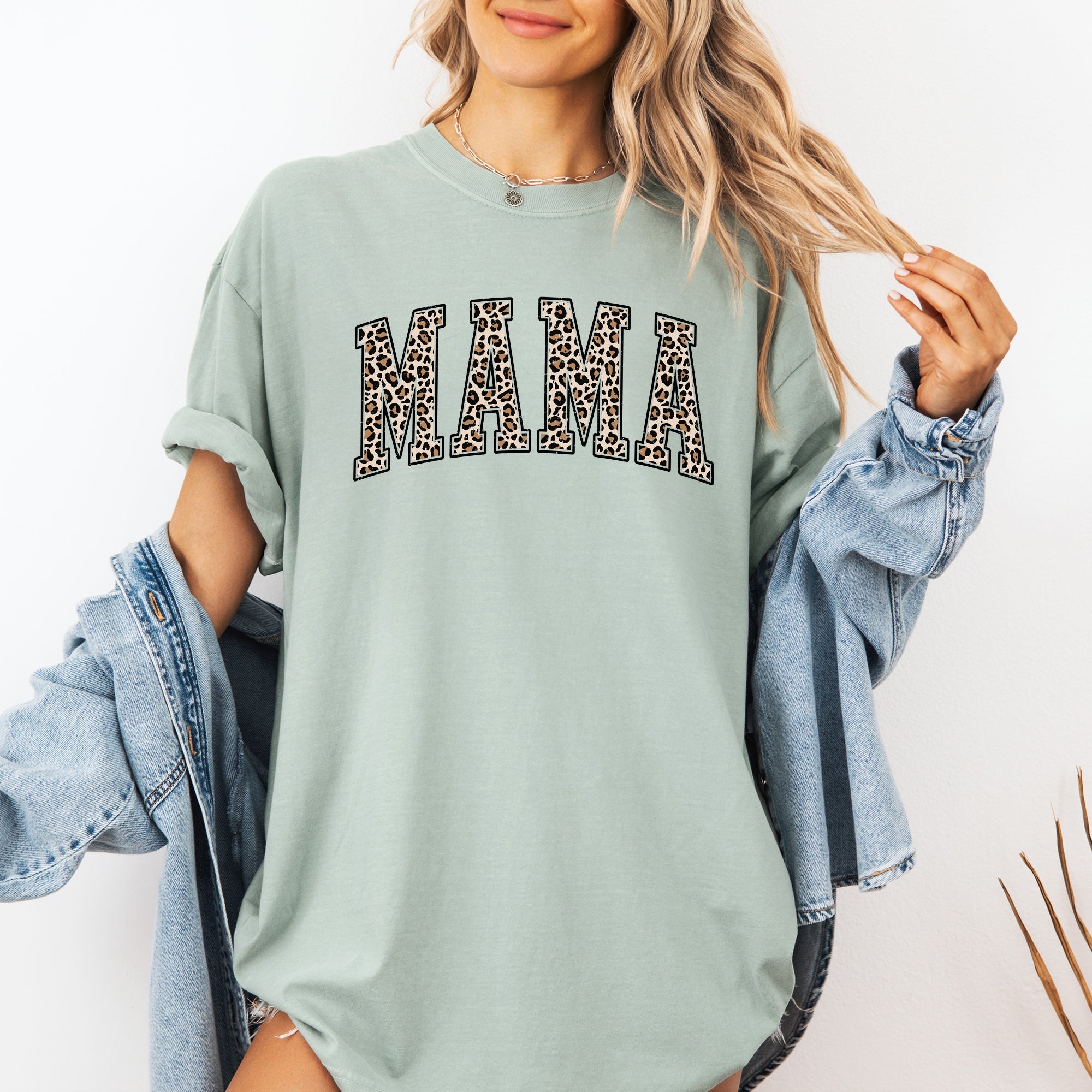 Mama Leopard Print Vintage Pattern Statement With Classic Wardrobe Essential Comfort Colors Tee