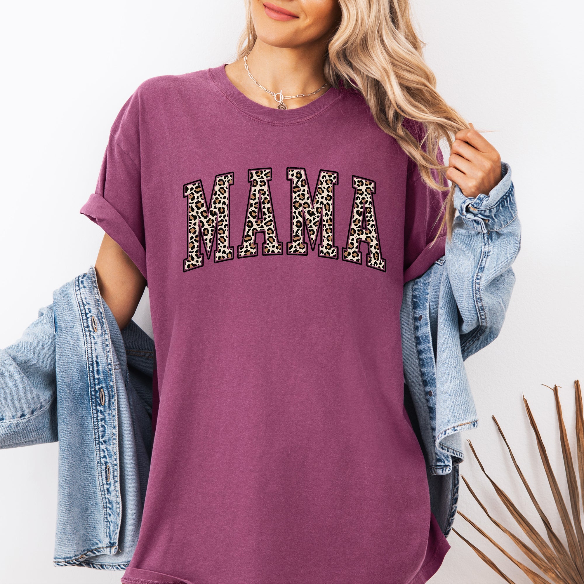 Mama Leopard Print Vintage Pattern Statement With Classic Wardrobe Essential Comfort Colors Tee