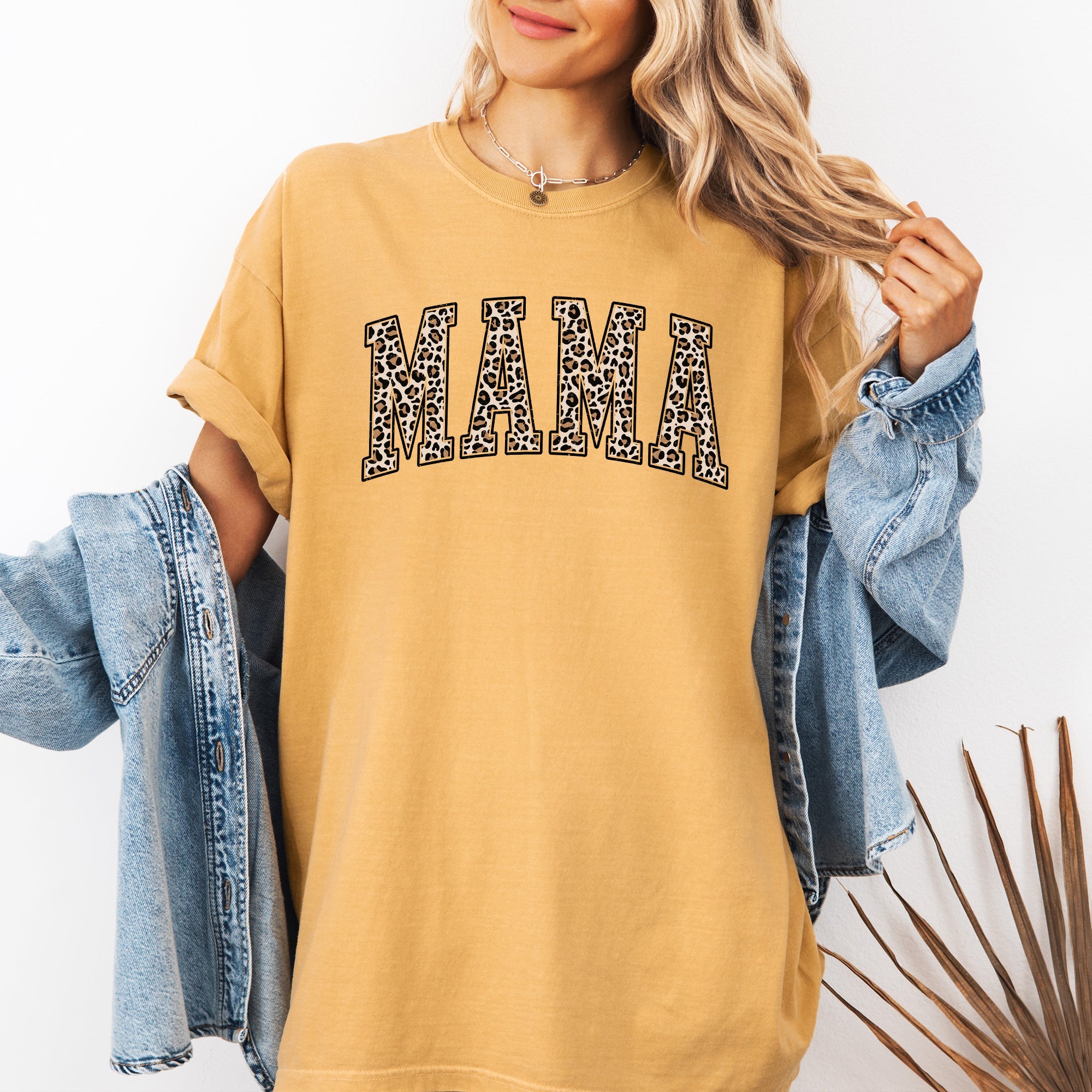 Mama Leopard Print Vintage Pattern Statement With Classic Wardrobe Essential Comfort Colors Tee