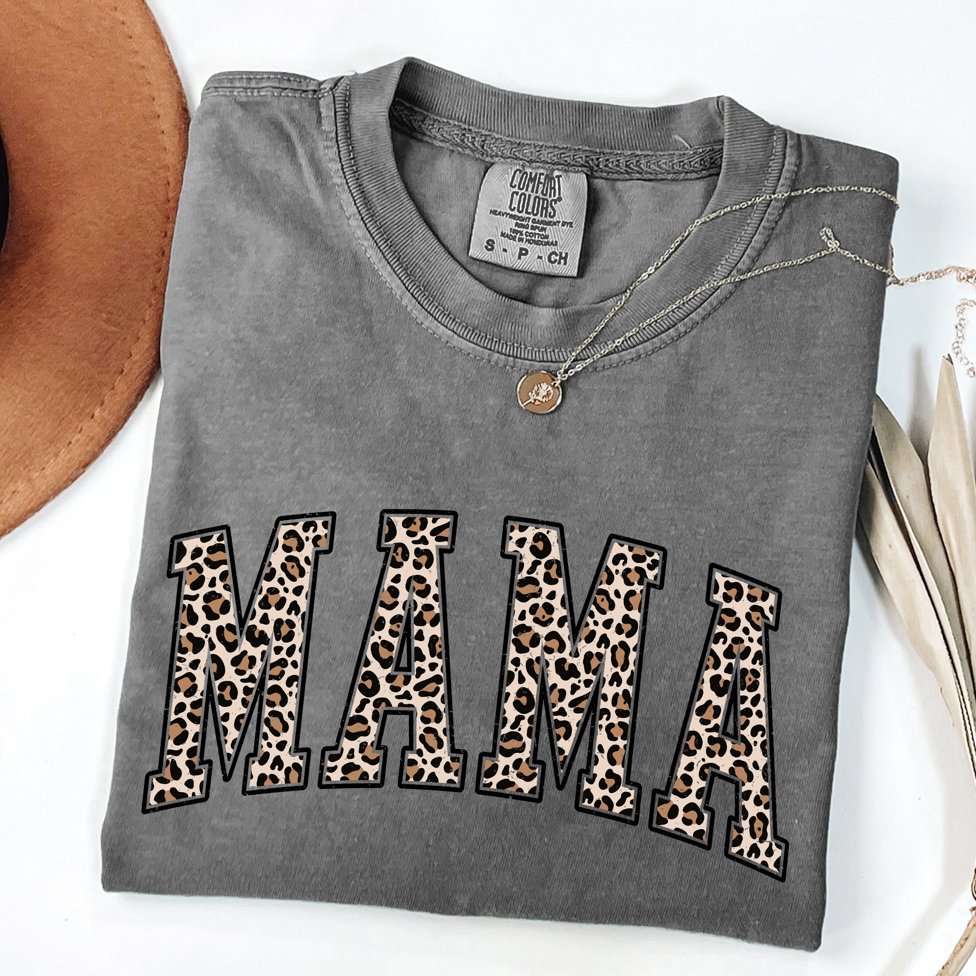 Mama Leopard Print Vintage Pattern Statement With Classic Wardrobe Essential Comfort Colors Tee