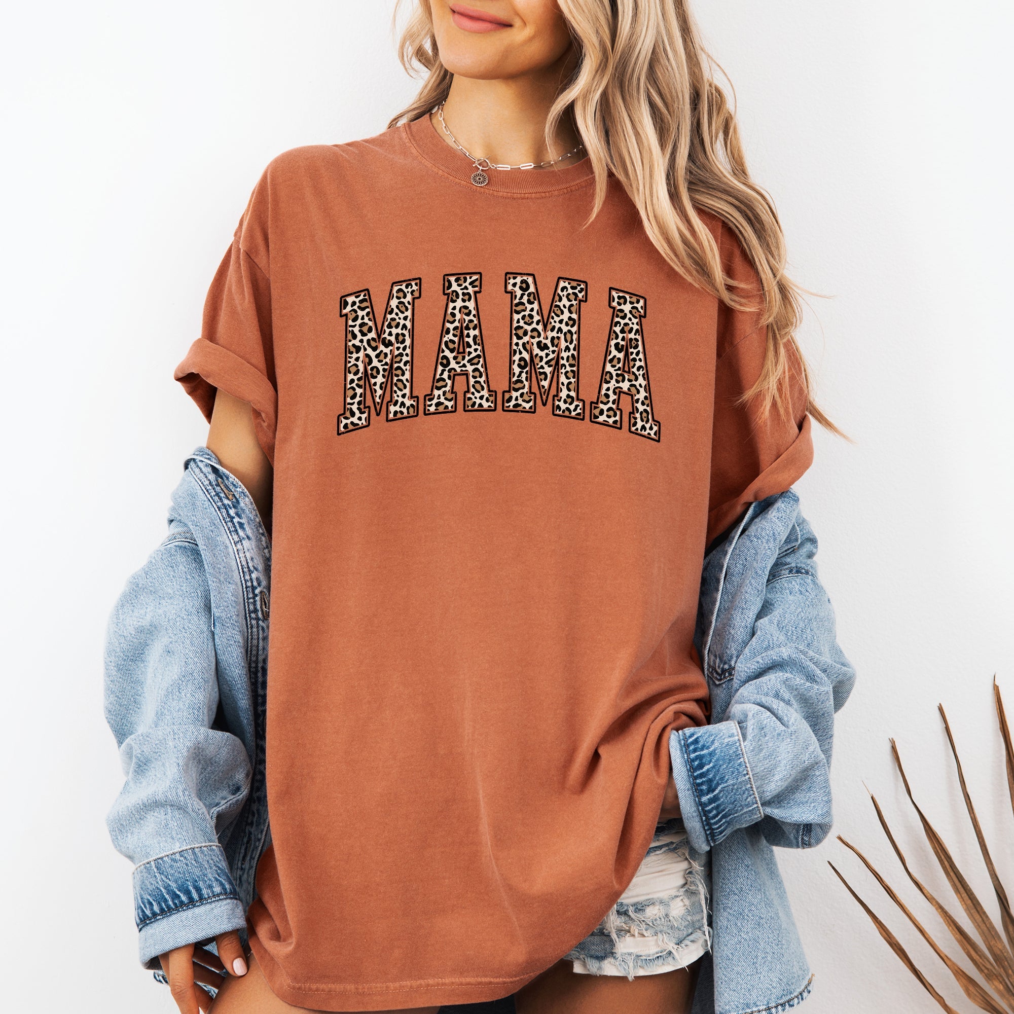 Mama Leopard Print Vintage Pattern Statement With Classic Wardrobe Essential Comfort Colors Tee