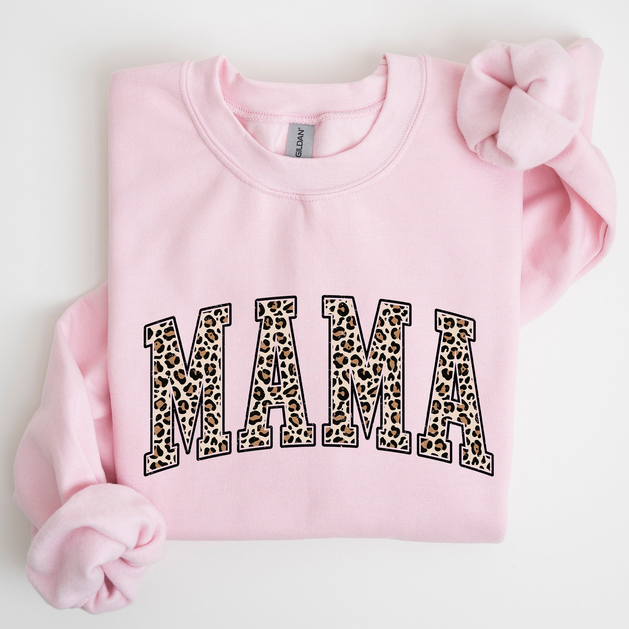 Mama Leopard Print Cozy Fleece Sweatshirt With Soft Plush Interior For Everyday Comfort
