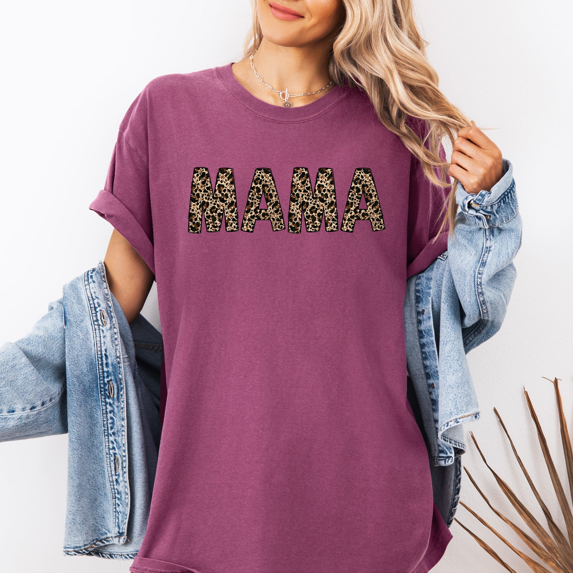 Mama Leopard Print Elegant Animal Print Mother's Day Celebration Comfort Colors Tee