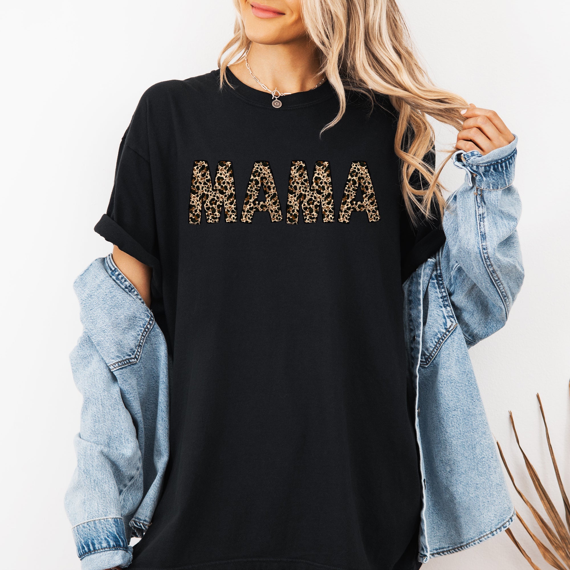 Mama Leopard Print Elegant Animal Print Mother's Day Celebration Comfort Colors Tee