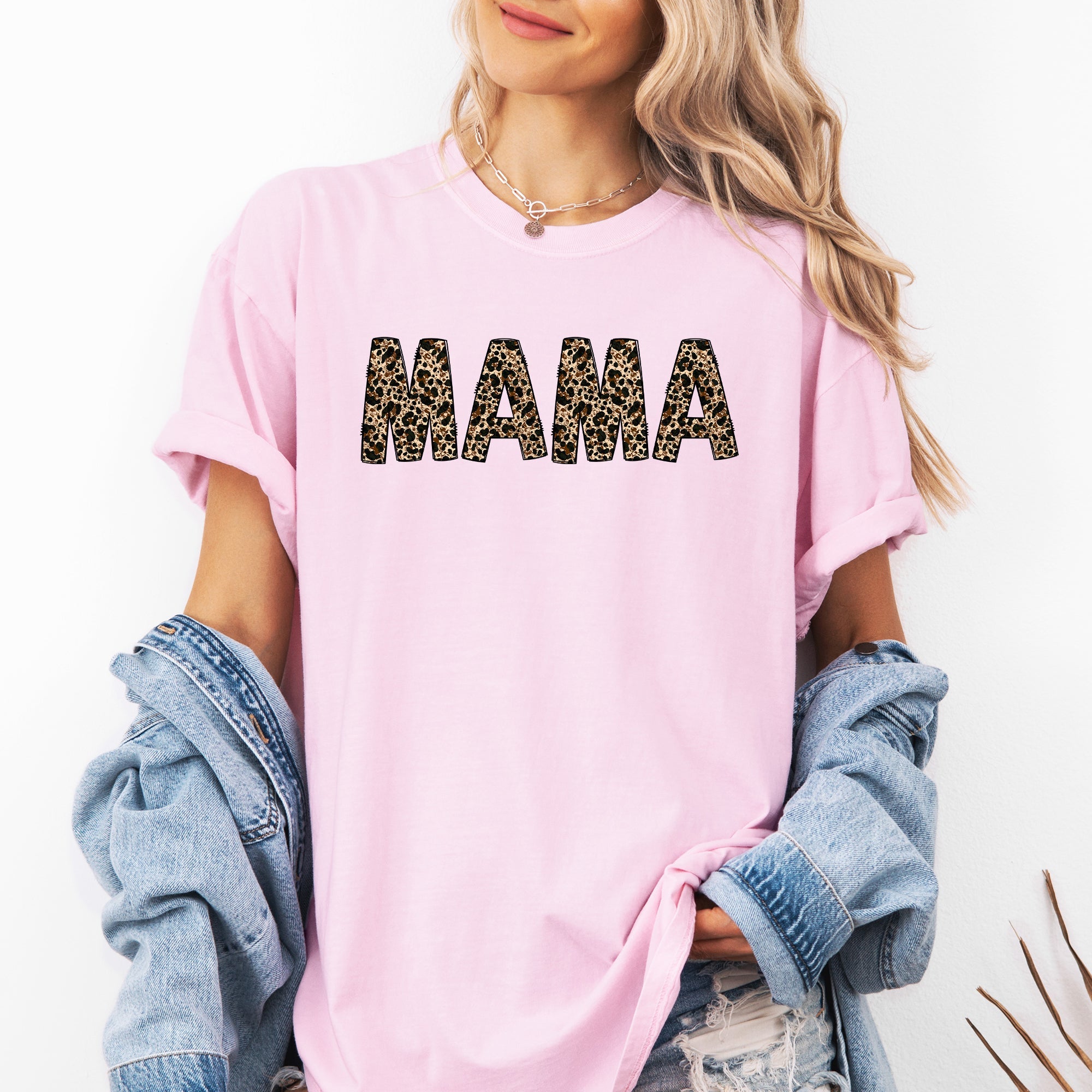 Mama Leopard Print Elegant Animal Print Mother's Day Celebration Comfort Colors Tee