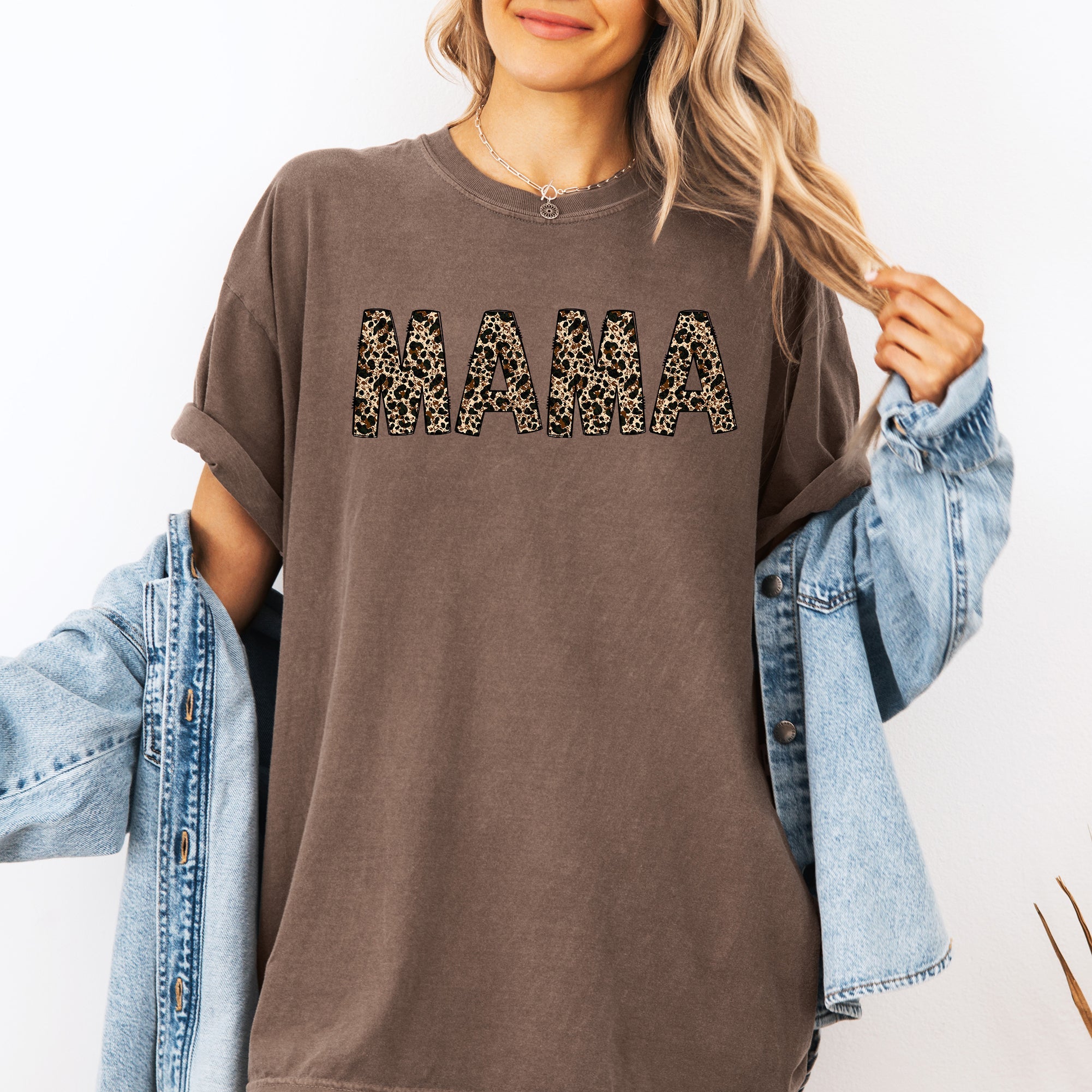 Mama Leopard Print Elegant Animal Print Mother's Day Celebration Comfort Colors Tee
