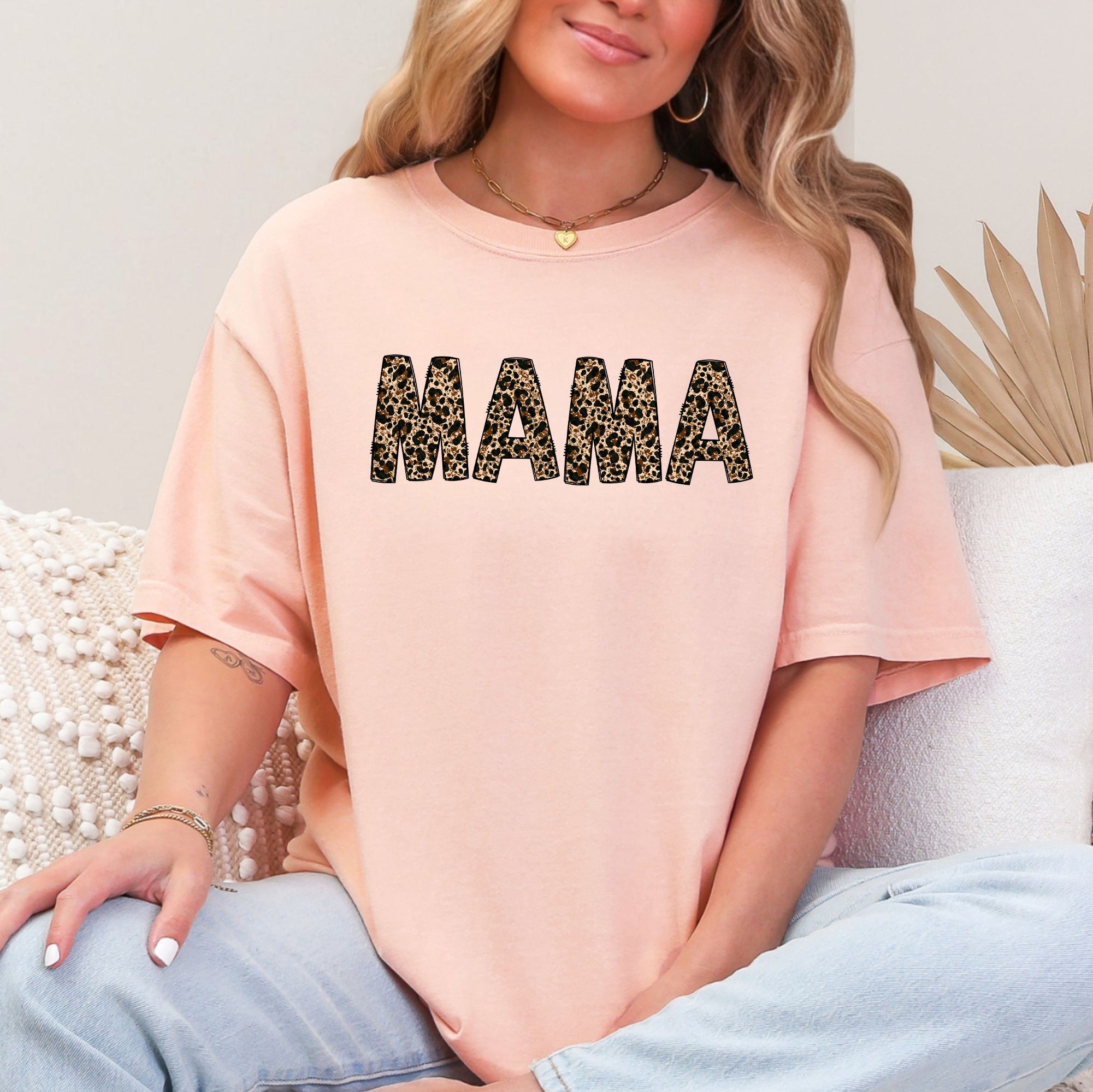 Mama Leopard Print Elegant Animal Print Mother's Day Celebration Comfort Colors Tee
