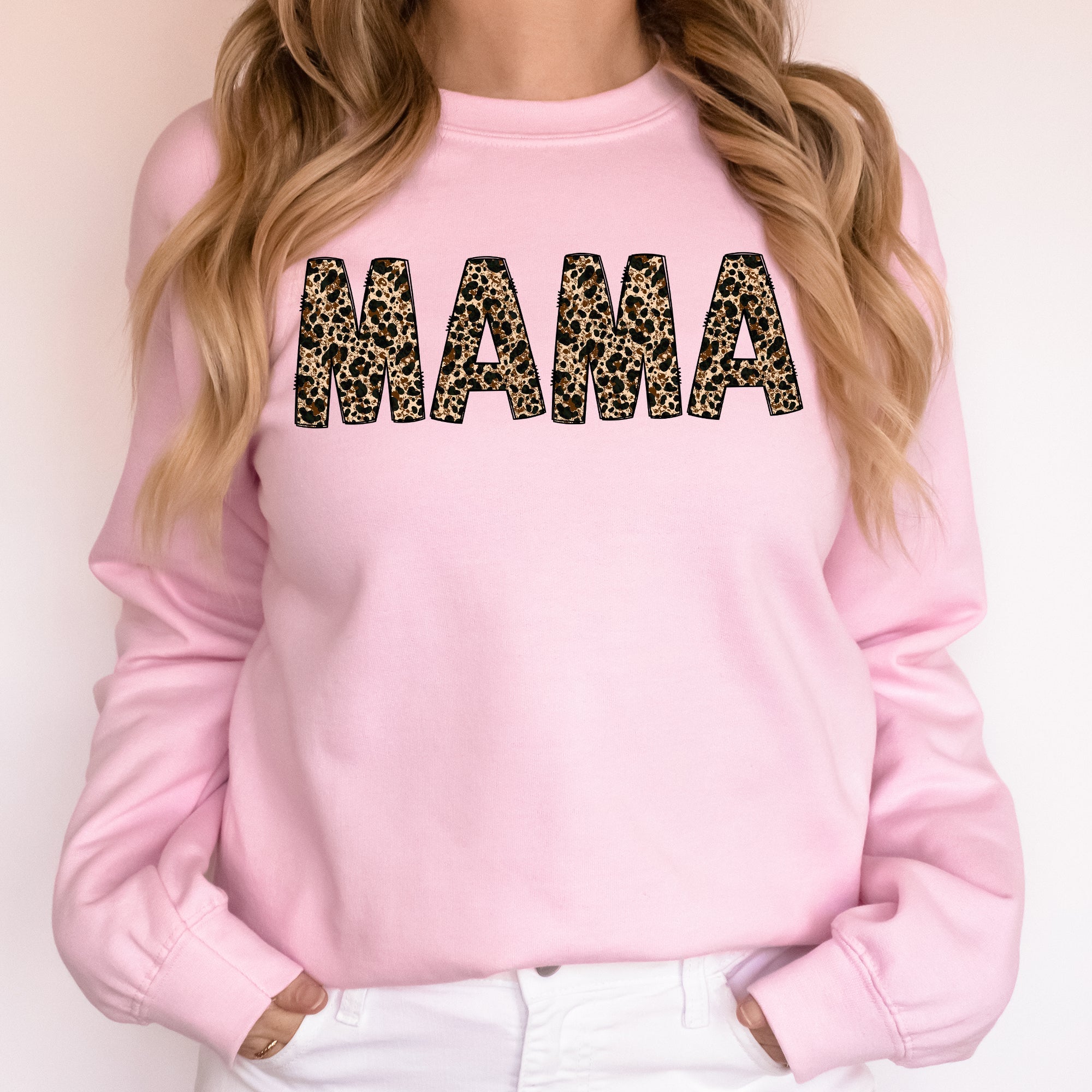 Mama Leopard Print Classic Animal Print Statement For Mother's Day Celebration Edition Sweatshirt