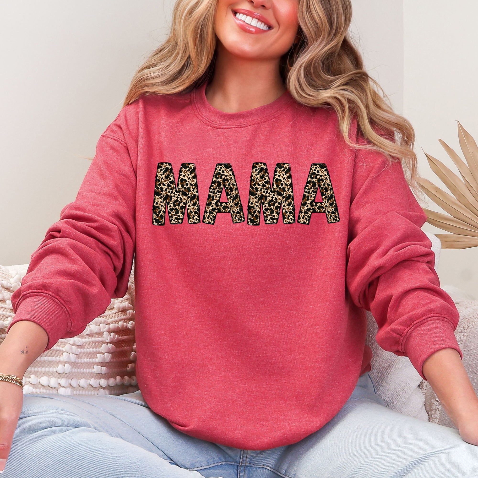 Mama Leopard Print Classic Animal Print Statement For Mother's Day Celebration Edition Sweatshirt