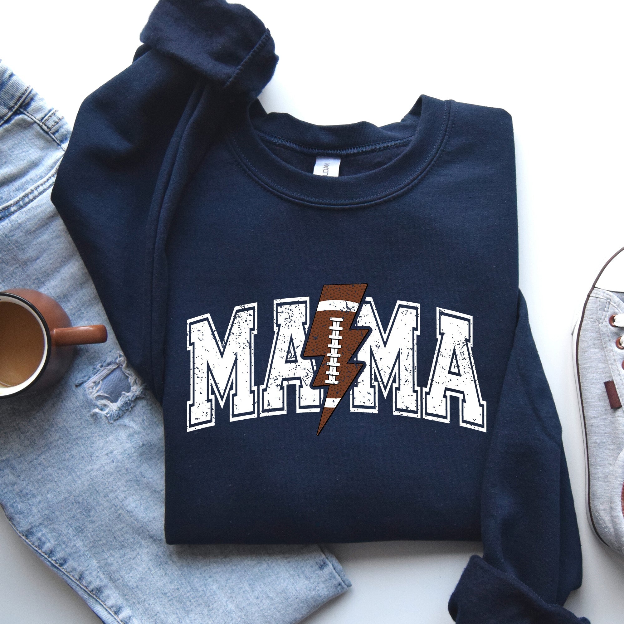 Mama Lightning Bolt Football Game Day Tailgate Party Fan Favorite Team Spirit Sweatshirt