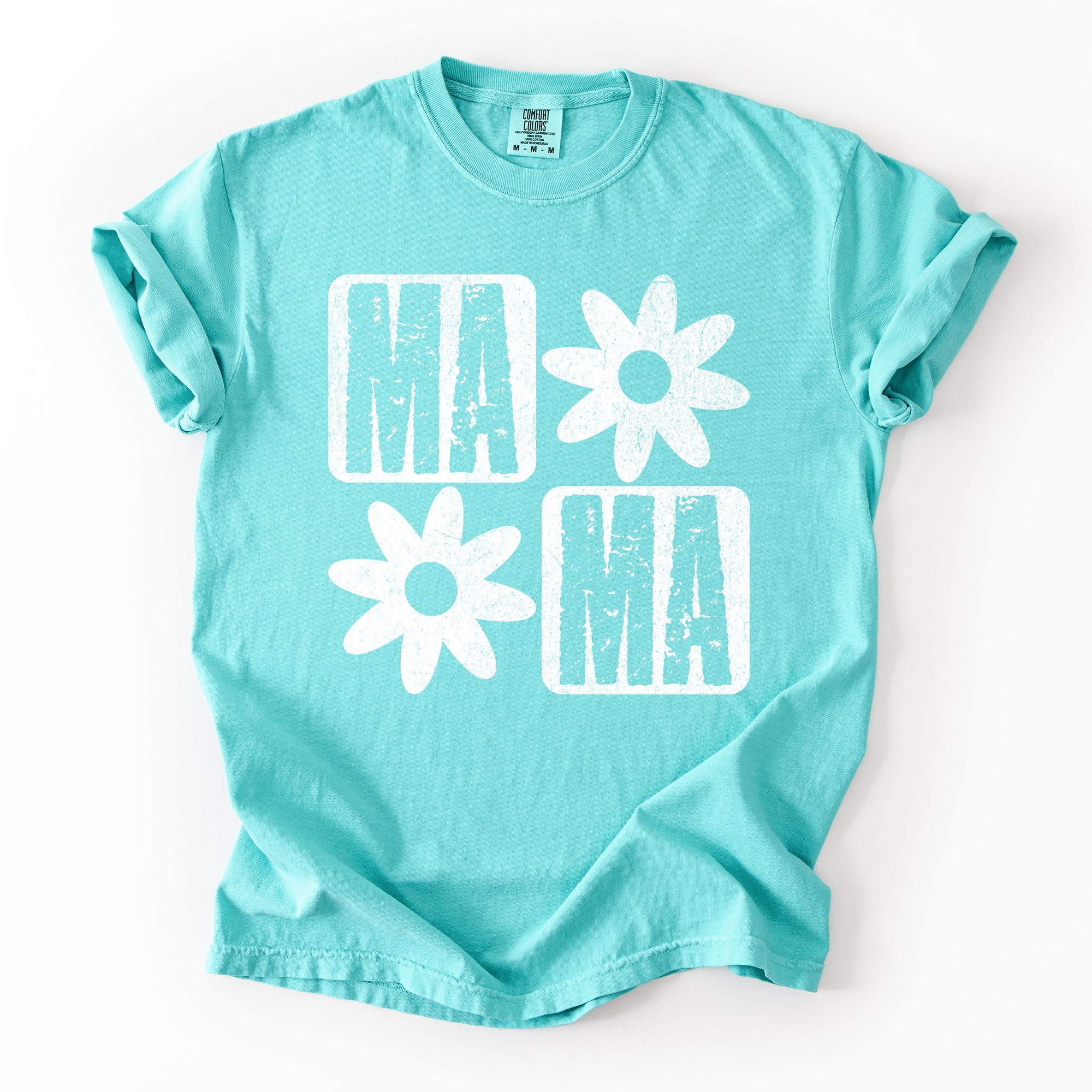 Mama Minimalist Graphic Flowers Mother's Day Floral Message For Moms Comfort Colors Tee