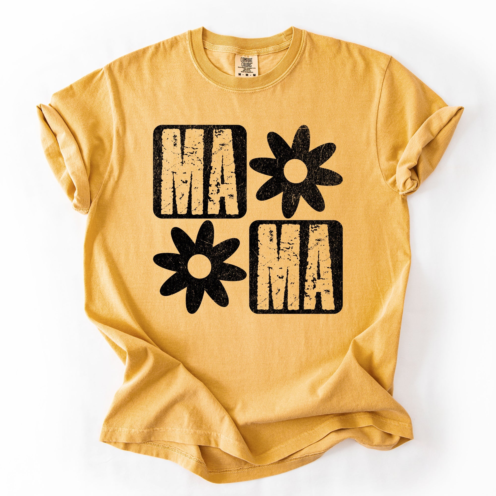 Mama Minimalist Graphic Flowers Mother's Day Floral Message For Moms Comfort Colors Tee