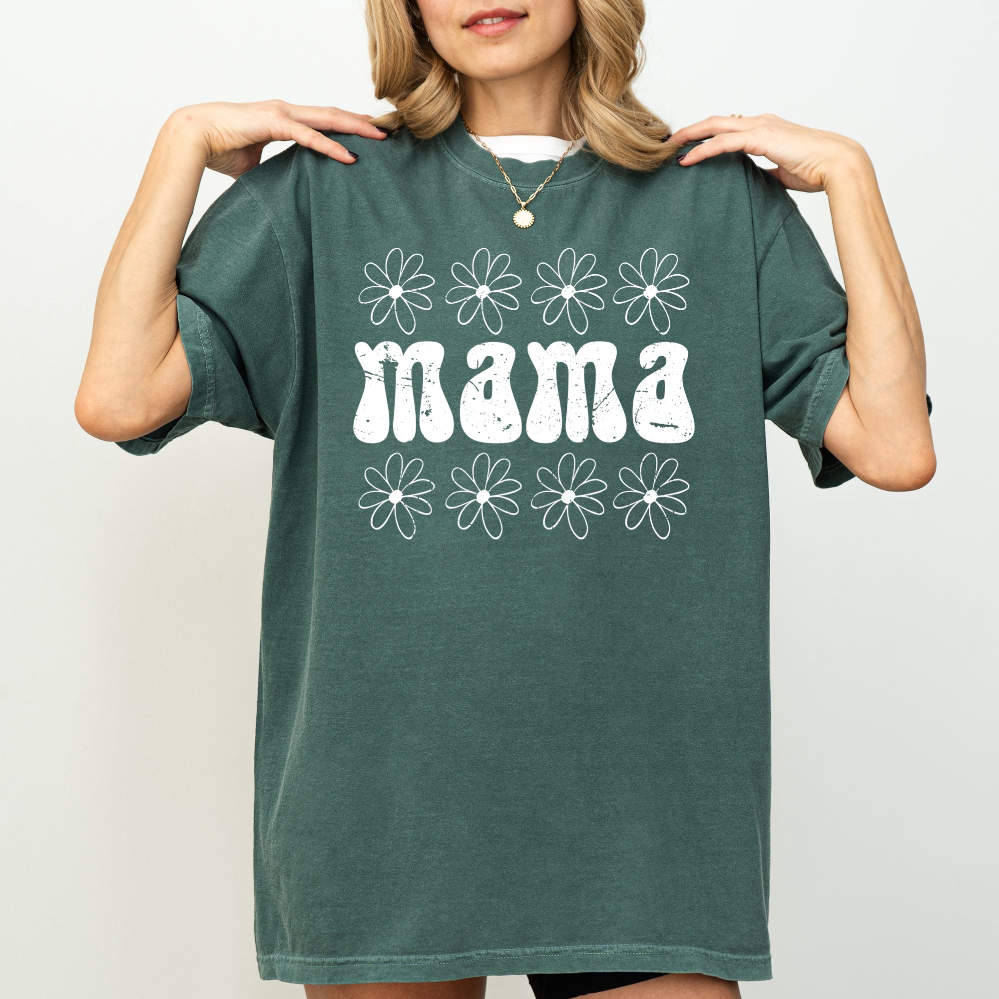 Mama Daisy 70s Retro Floral Garden Motif Inspired By Vintage Motherhood Style Statement Comfort Colors Tee