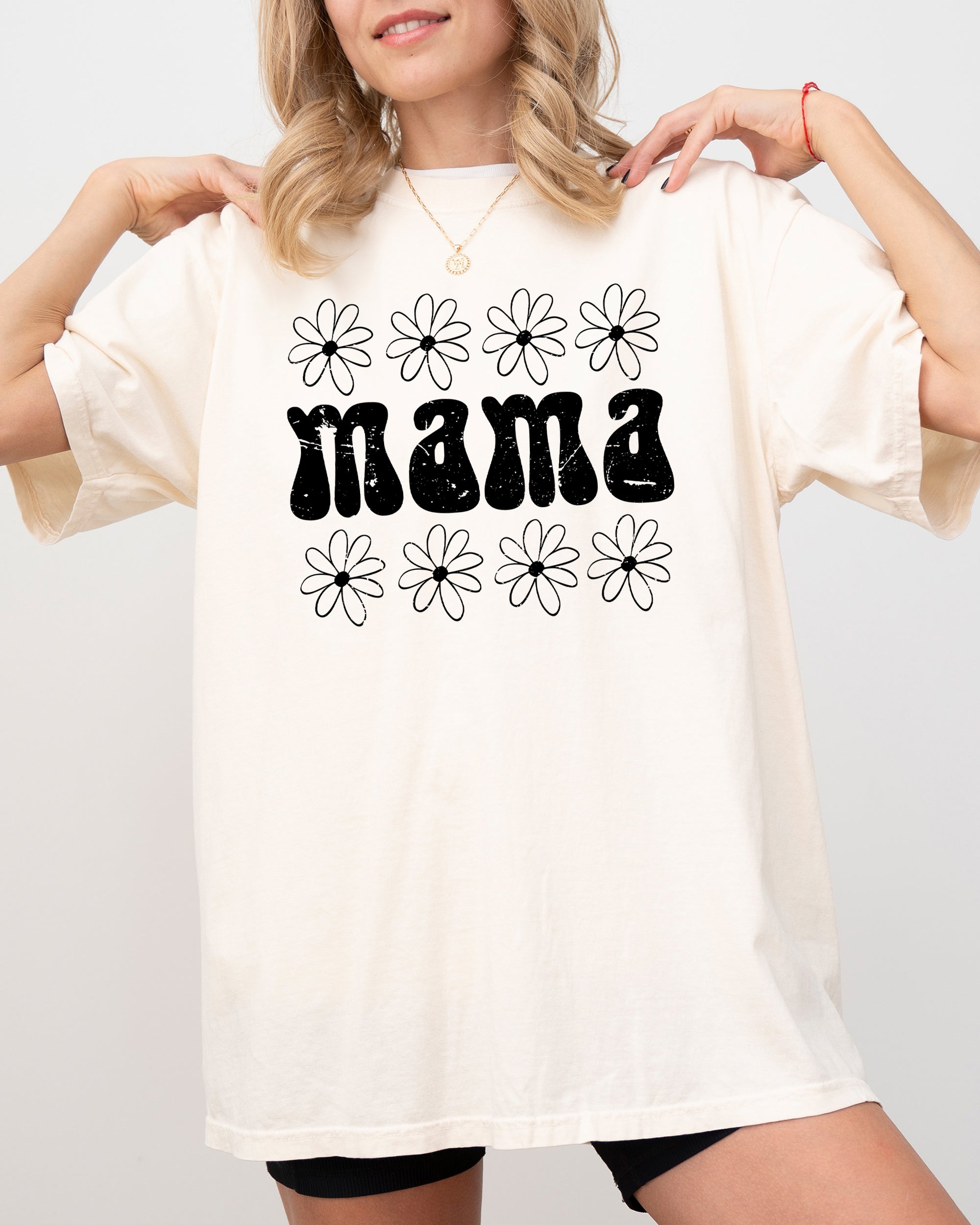 Mama Daisy 70s Retro Floral Garden Motif Inspired By Vintage Motherhood Style Statement Comfort Colors Tee