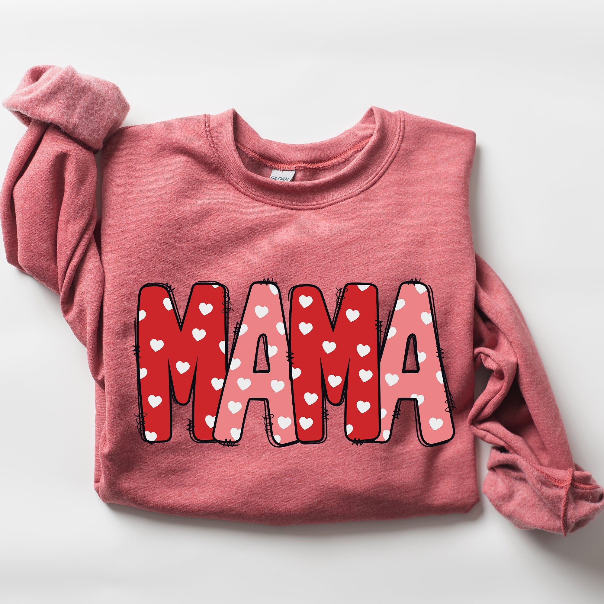 Mama Valentine's Day Hearts Cozy Love You Always Edition For Moms Premium Comfort Sweatshirt